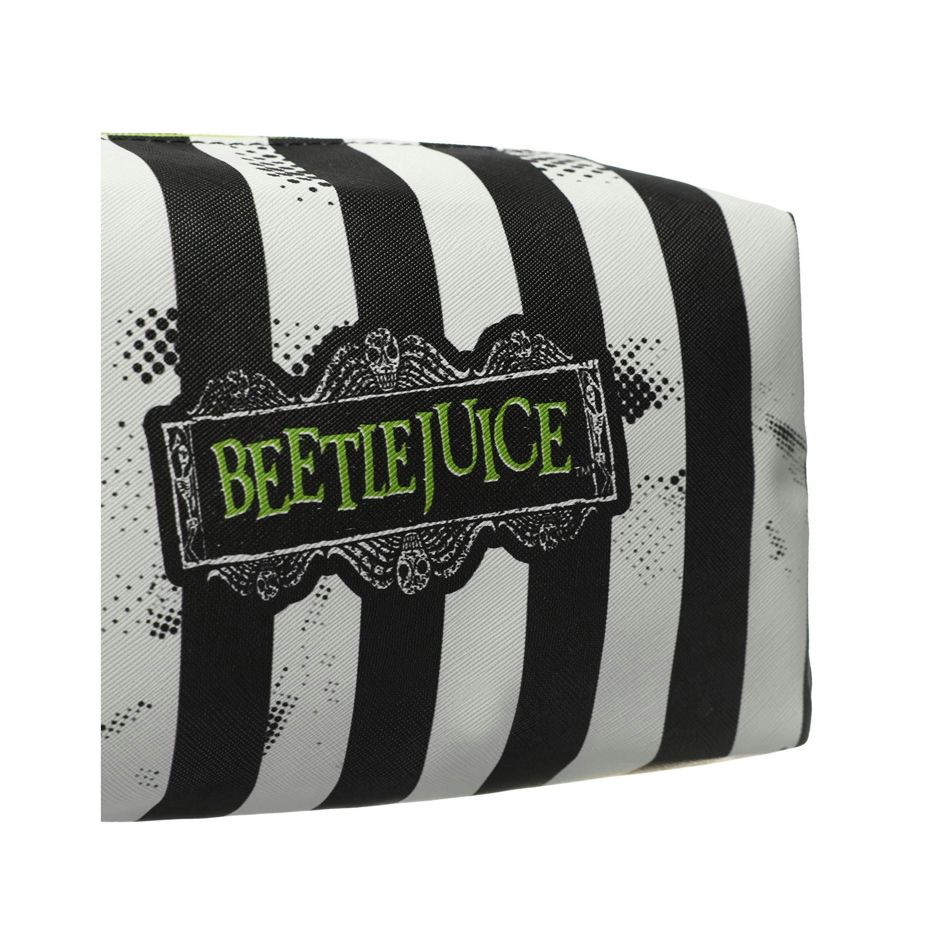 Beetlejuice Womens Multicoloured Stripey Logo Makeup Bag (One Size) by Vanilla Underground , view 5 of 6