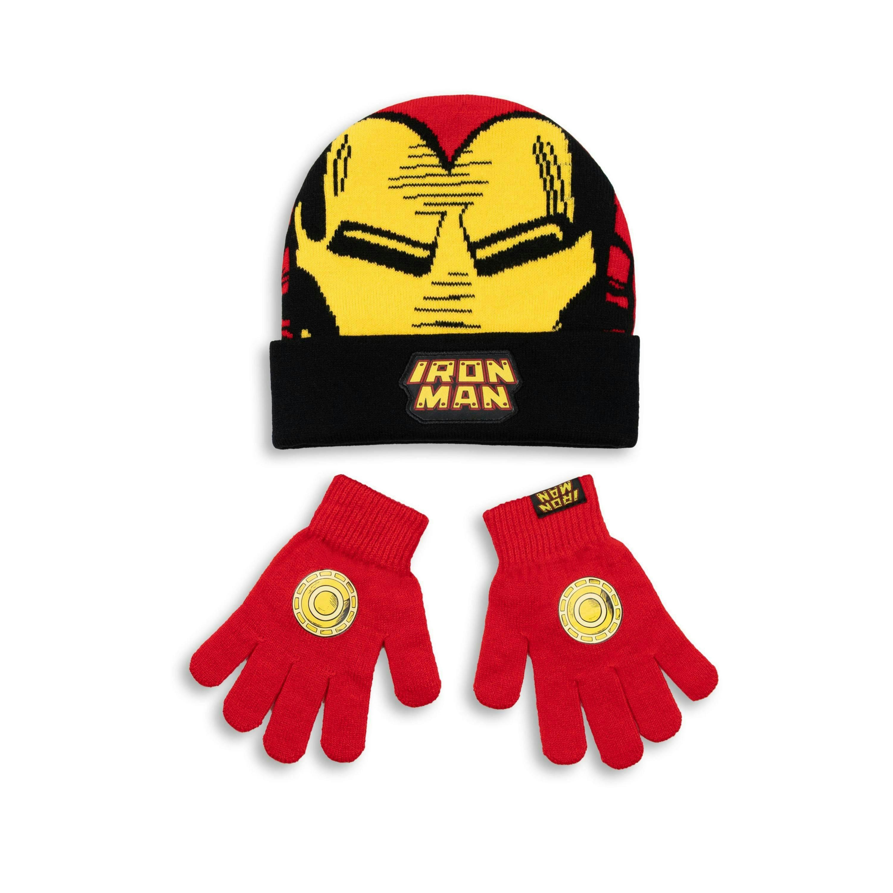 Marvel Boys Red Ironman Beanie and Gloves Set (One Size) by Vanilla Underground , view 1 of 6