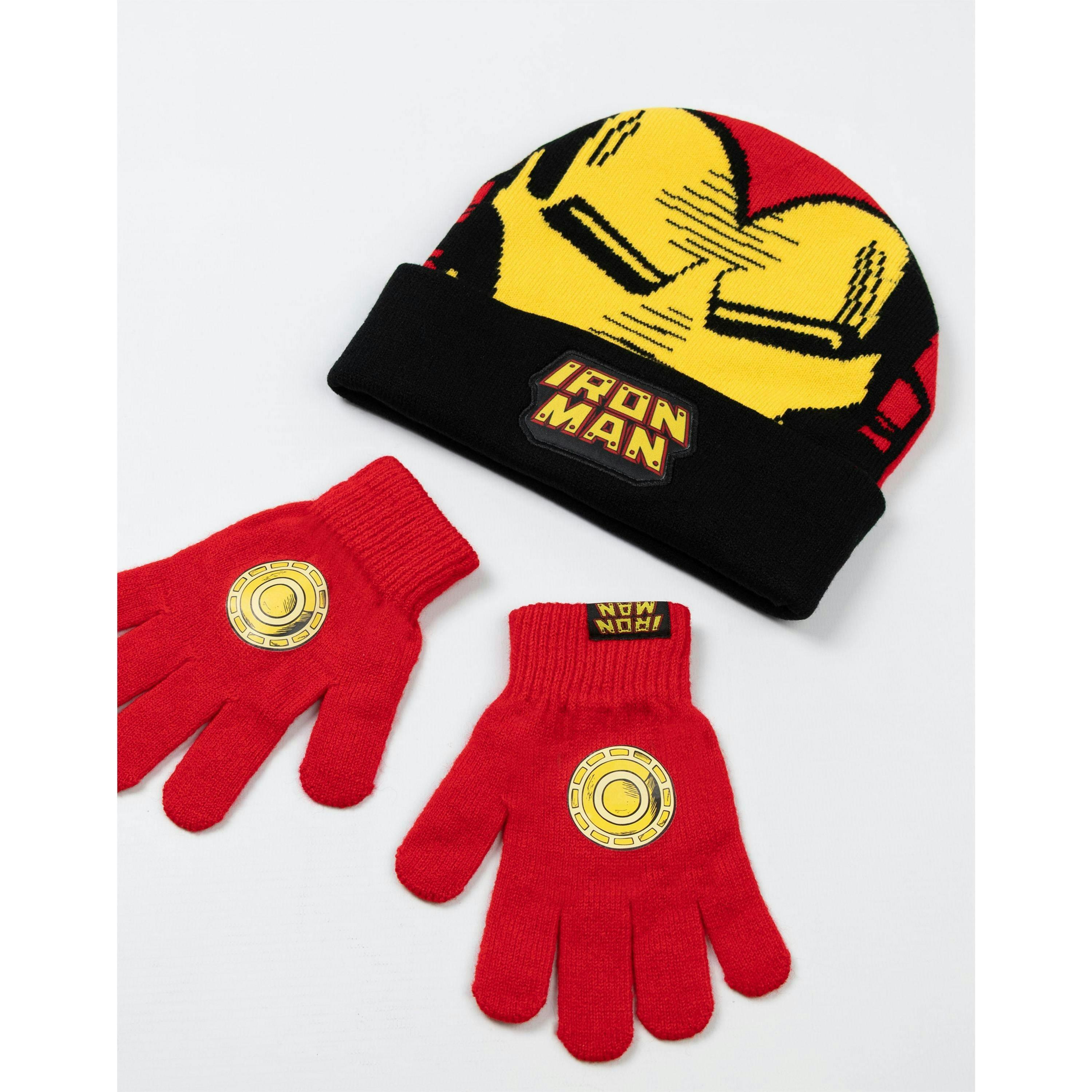 Marvel Boys Red Ironman Beanie and Gloves Set (One Size) by Vanilla Underground , view 2 of 6