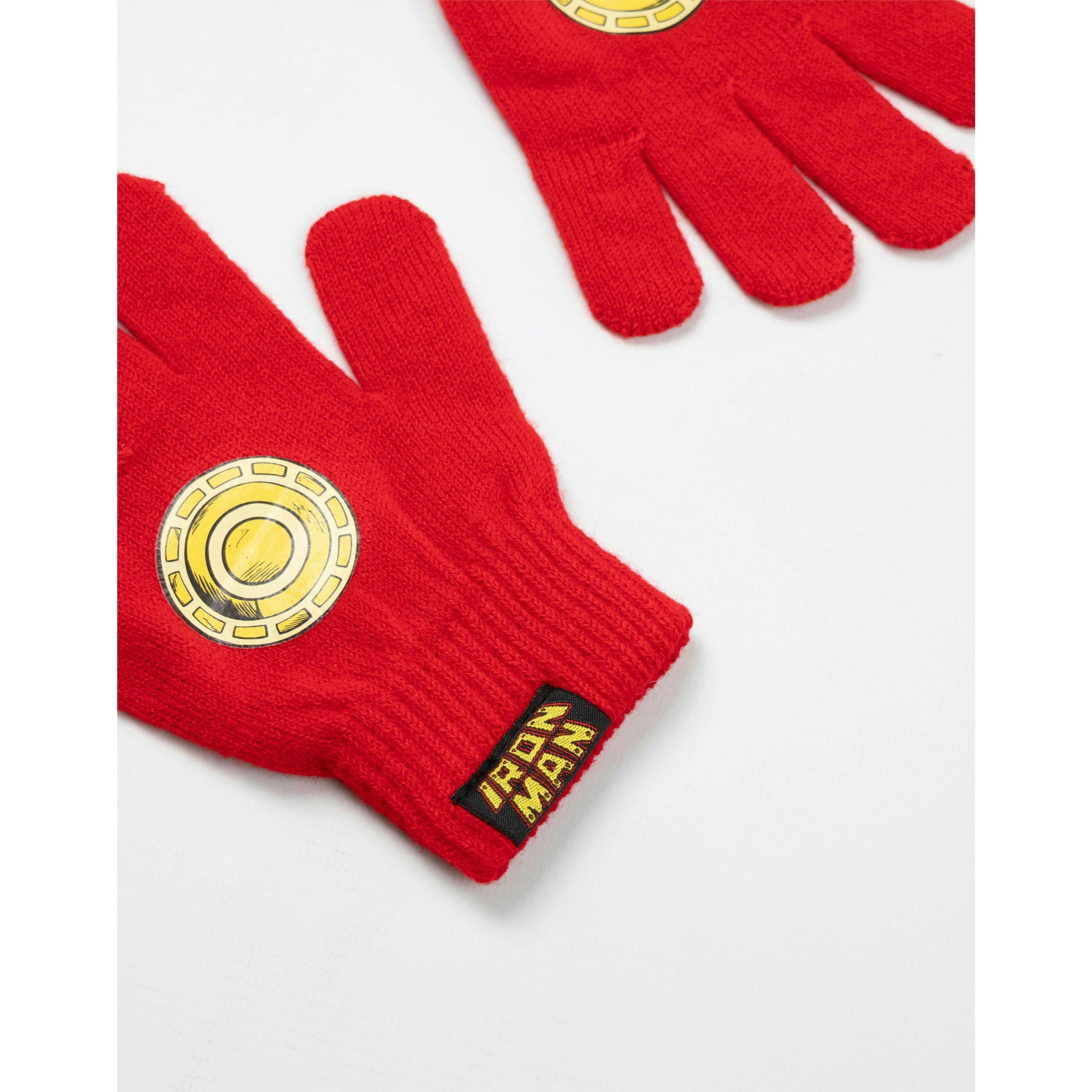 Marvel Boys Red Ironman Beanie and Gloves Set (One Size) by Vanilla Underground , view 5 of 6