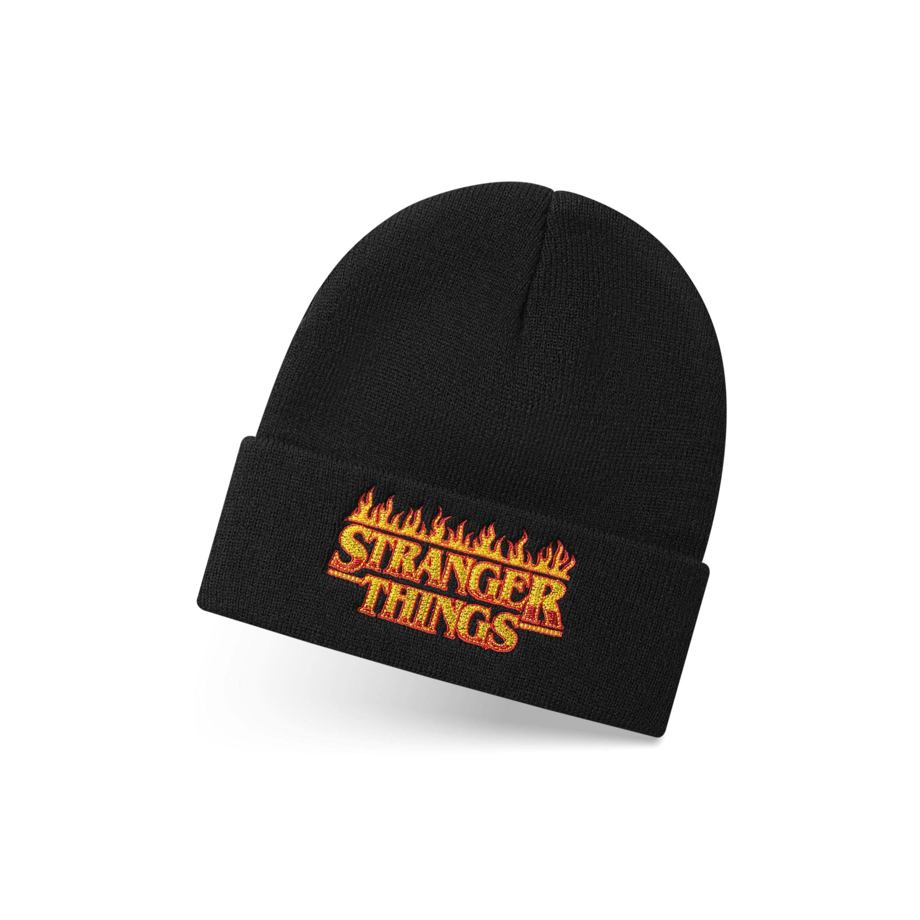 Stranger Things Unisex Black Logo Beanie Hat (One Size) by Vanilla Underground , view 1 of 6