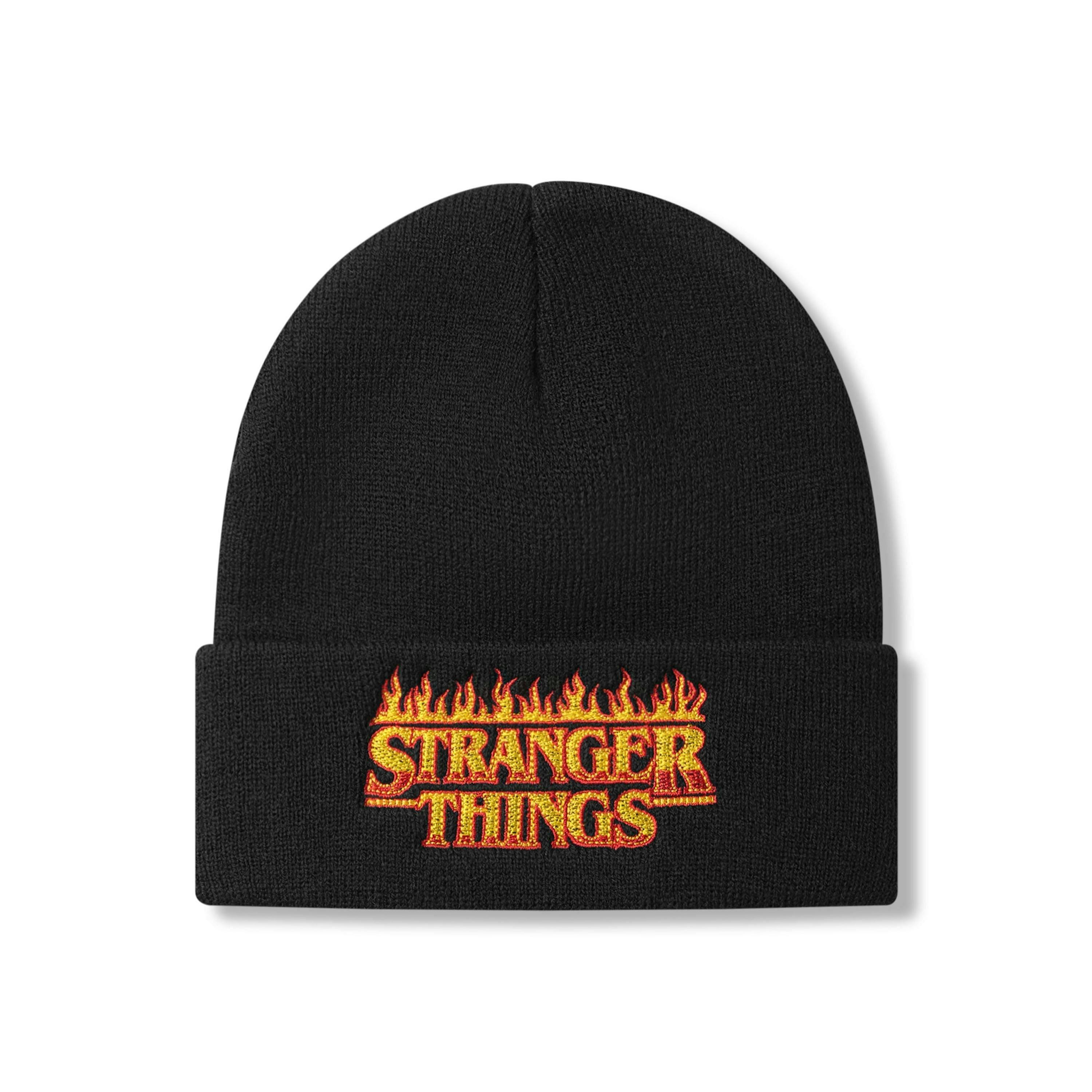 Stranger Things Unisex Black Logo Beanie Hat (One Size) by Vanilla Underground , view 3 of 6