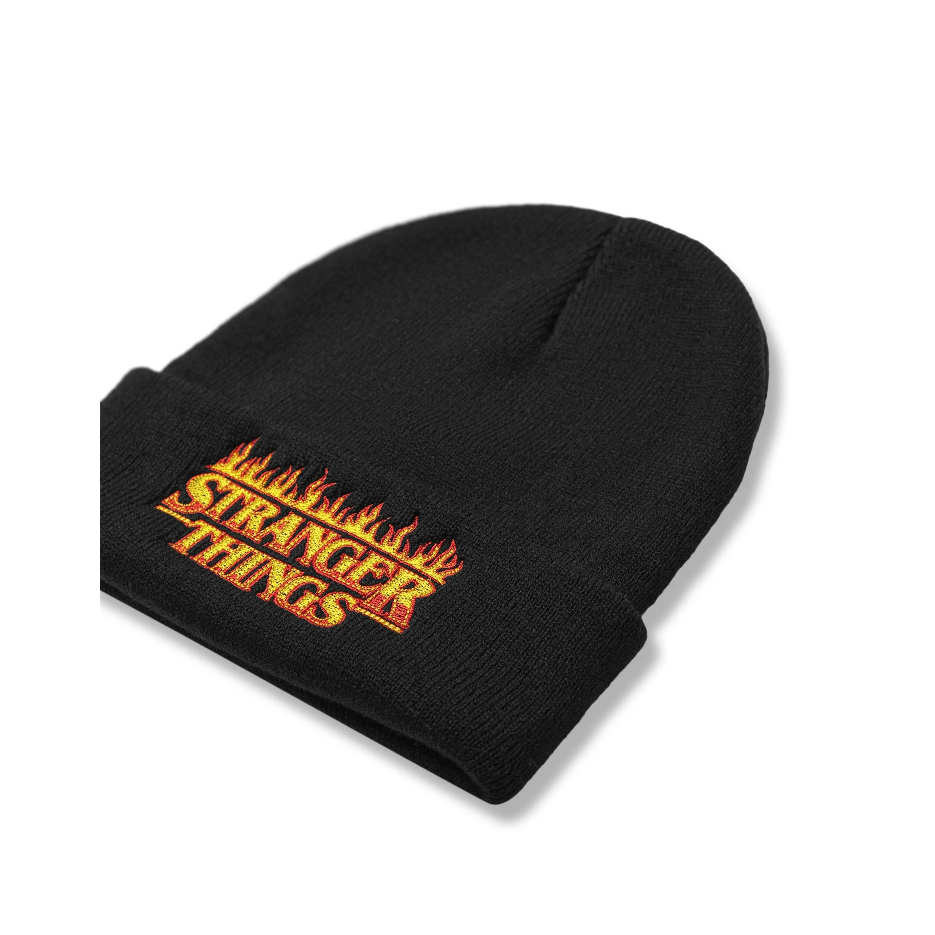 Stranger Things Unisex Black Logo Beanie Hat (One Size) by Vanilla Underground , view 4 of 6