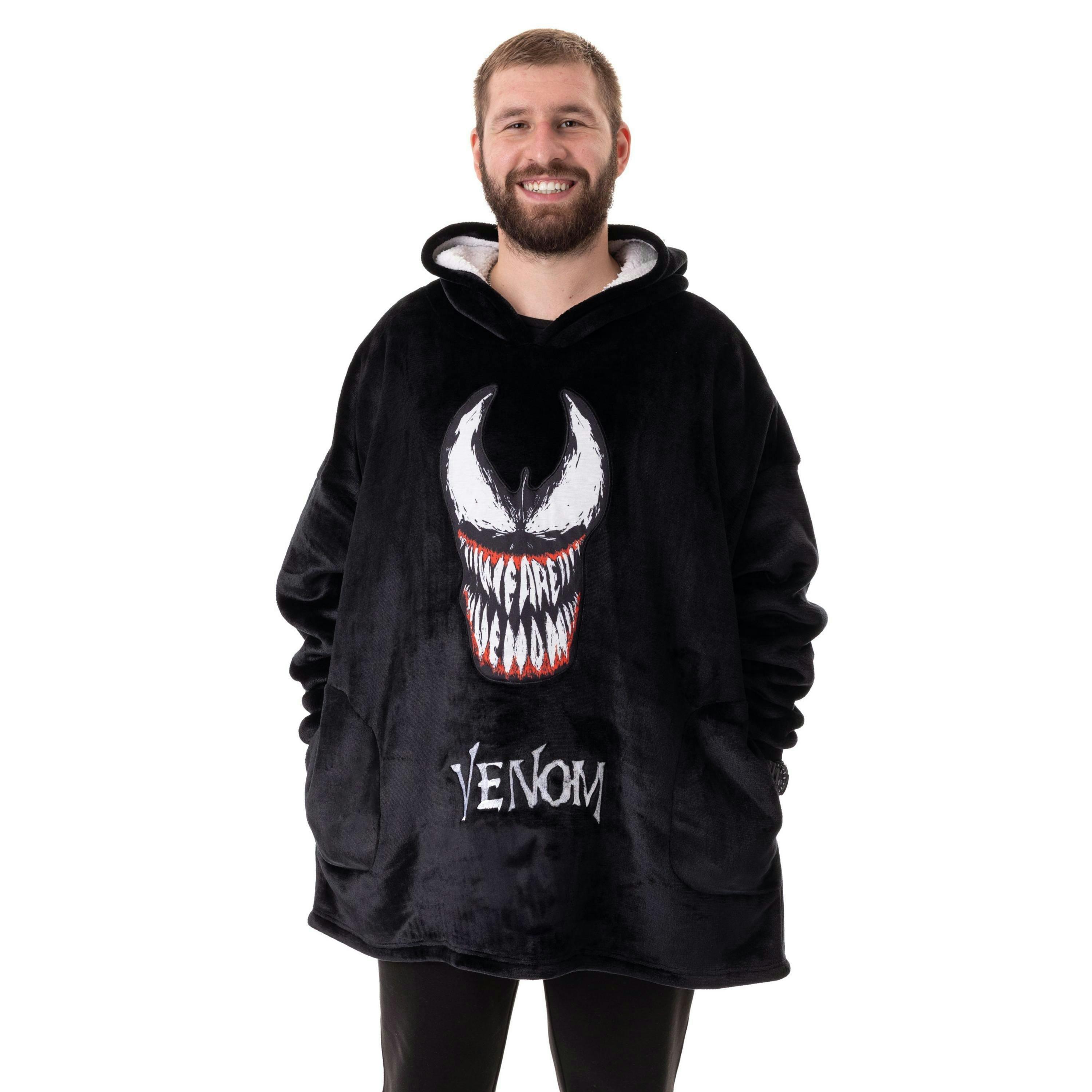 Marvel Mens Black Venom Blanket Hoodie (One Size) by Vanilla Underground , view 1 of 6