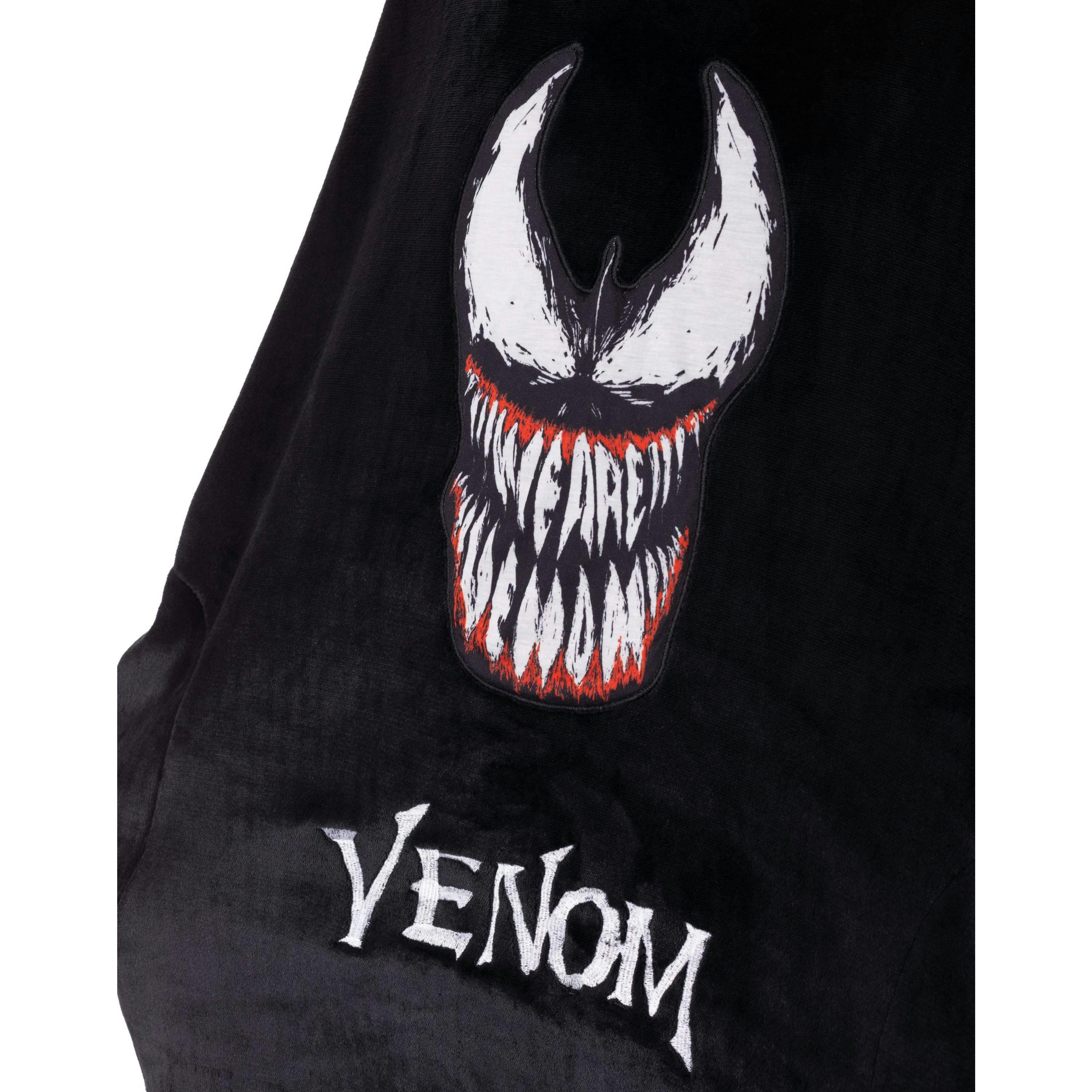 Marvel Mens Black Venom Blanket Hoodie (One Size) by Vanilla Underground , view 3 of 6