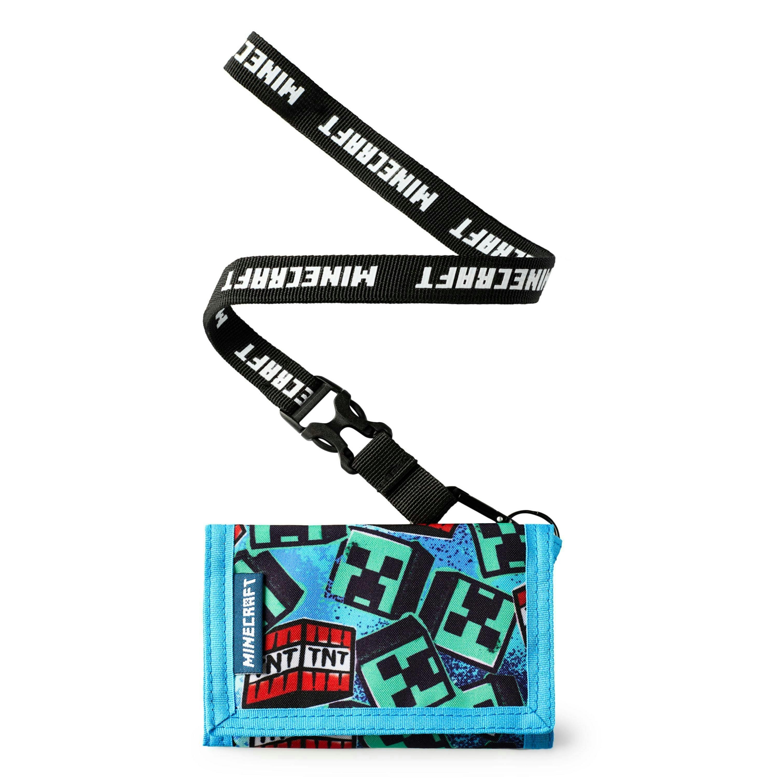 Minecraft Boys Blue Grafitti Strap Wallet (One Size) by Vanilla Underground , view 1 of 6