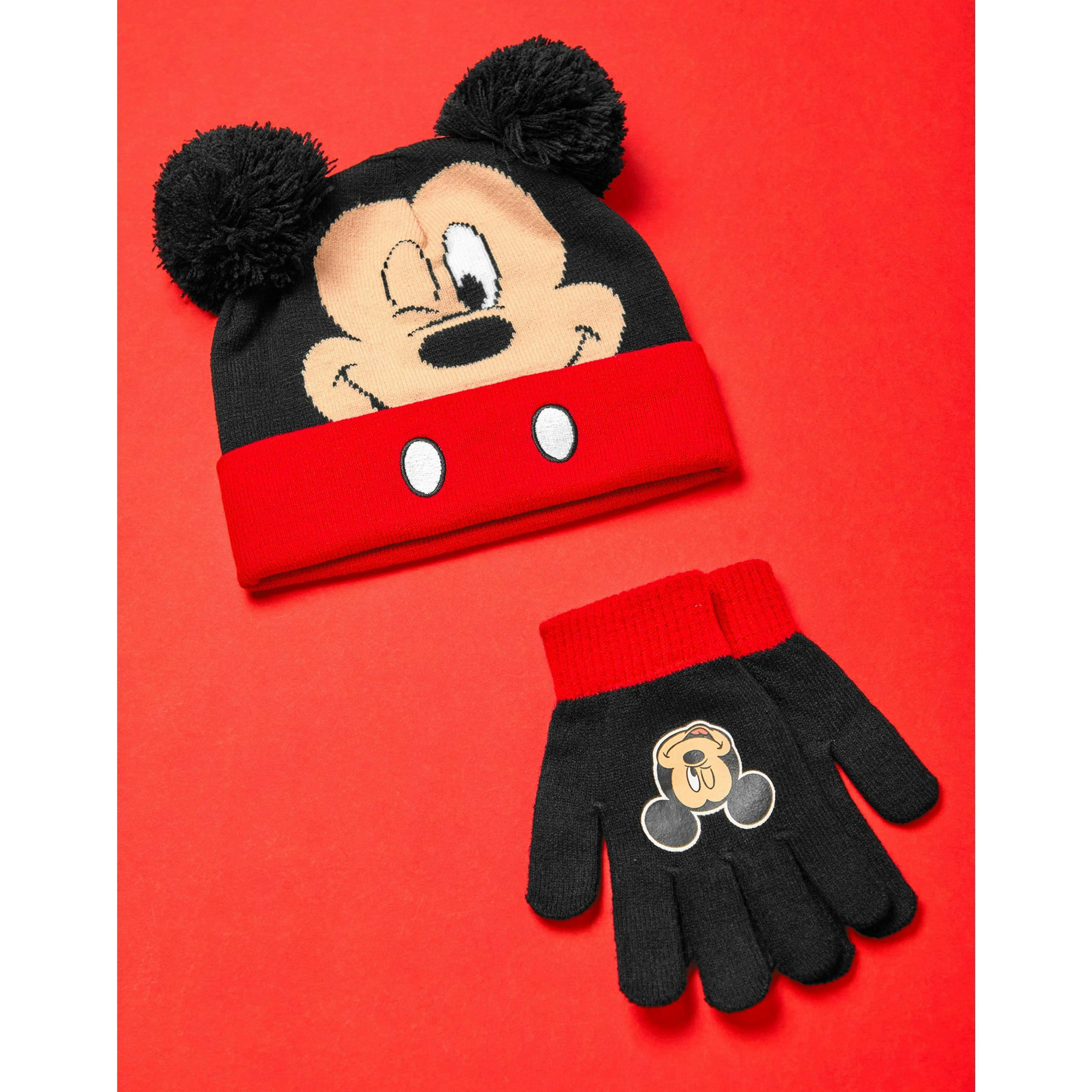 Disney Boys Multicoloured Mickey Mouse Beanie and Gloves Set (One Size) by Vanilla Underground , view 6 of 6