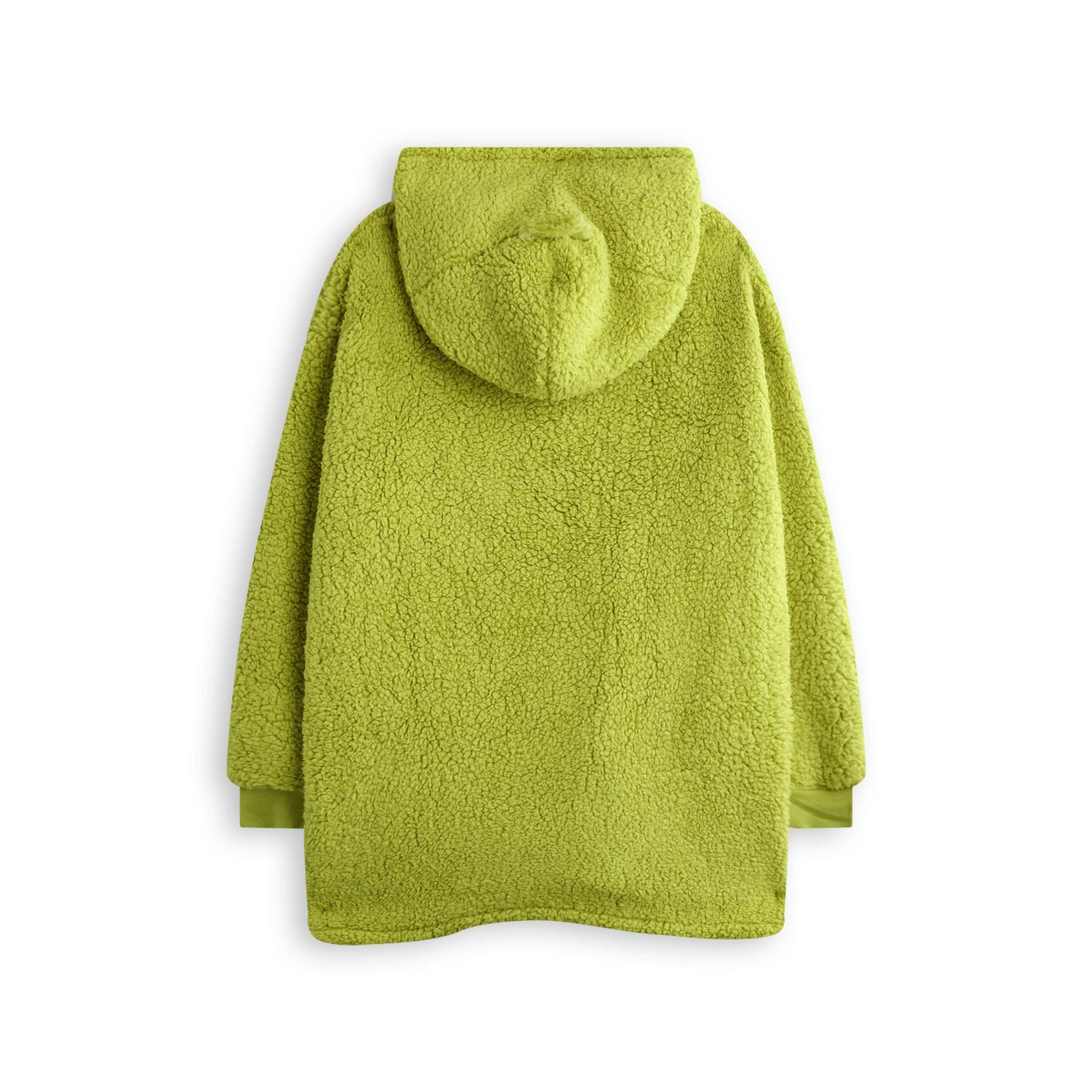 The Grinch Unisex Kids Green Embroided Face Blanket Hoodie (One Size) by Vanilla Underground , view 2 of 6