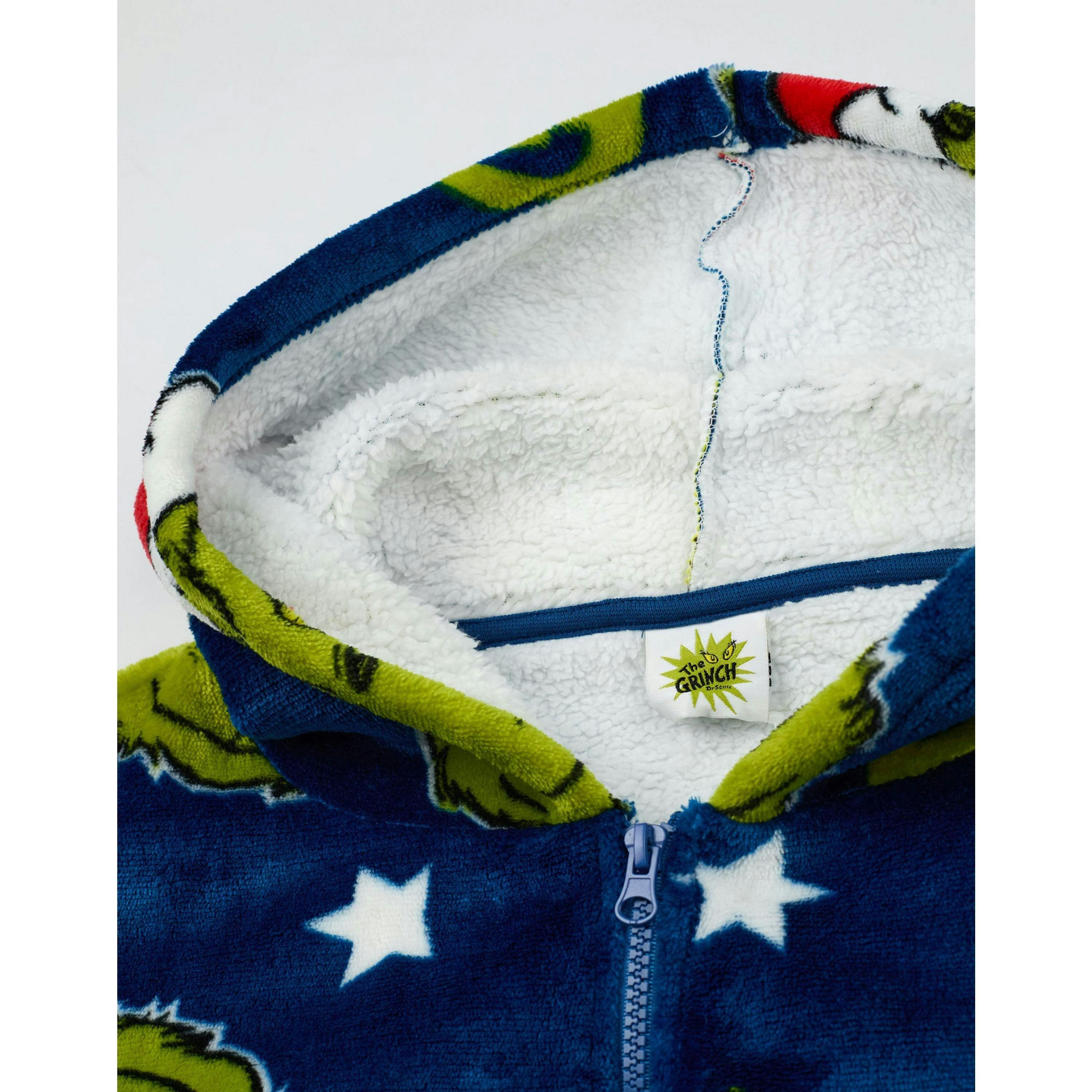 The Grinch Unisex Multicoloured Character Face Zip Through Blanket Hoodie (One Size) by Vanilla Underground , view 5 of 6