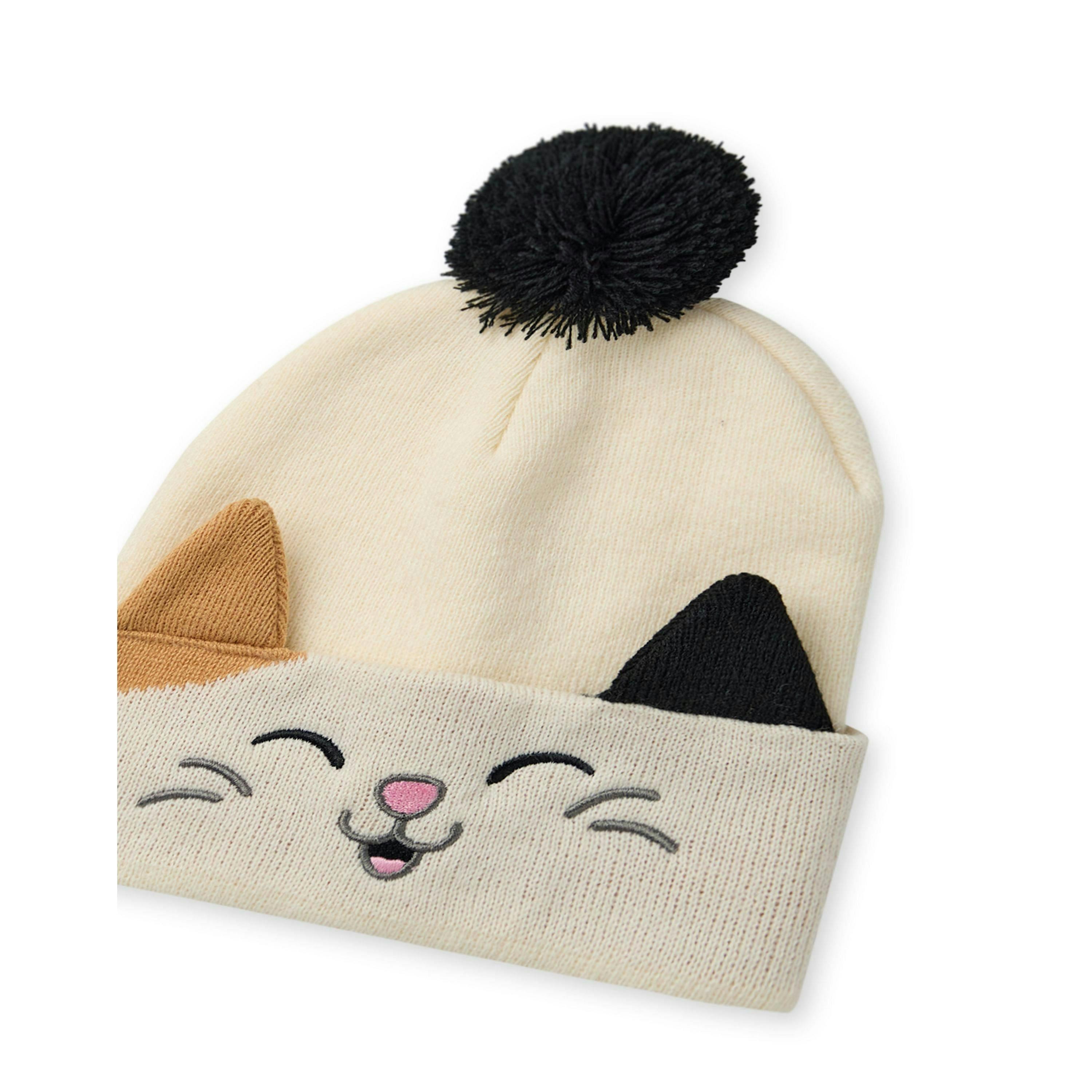 Squishmallows Girls Beige Cam The Cat Beanie and Gloves Set (One Size) by Vanilla Underground , view 4 of 6