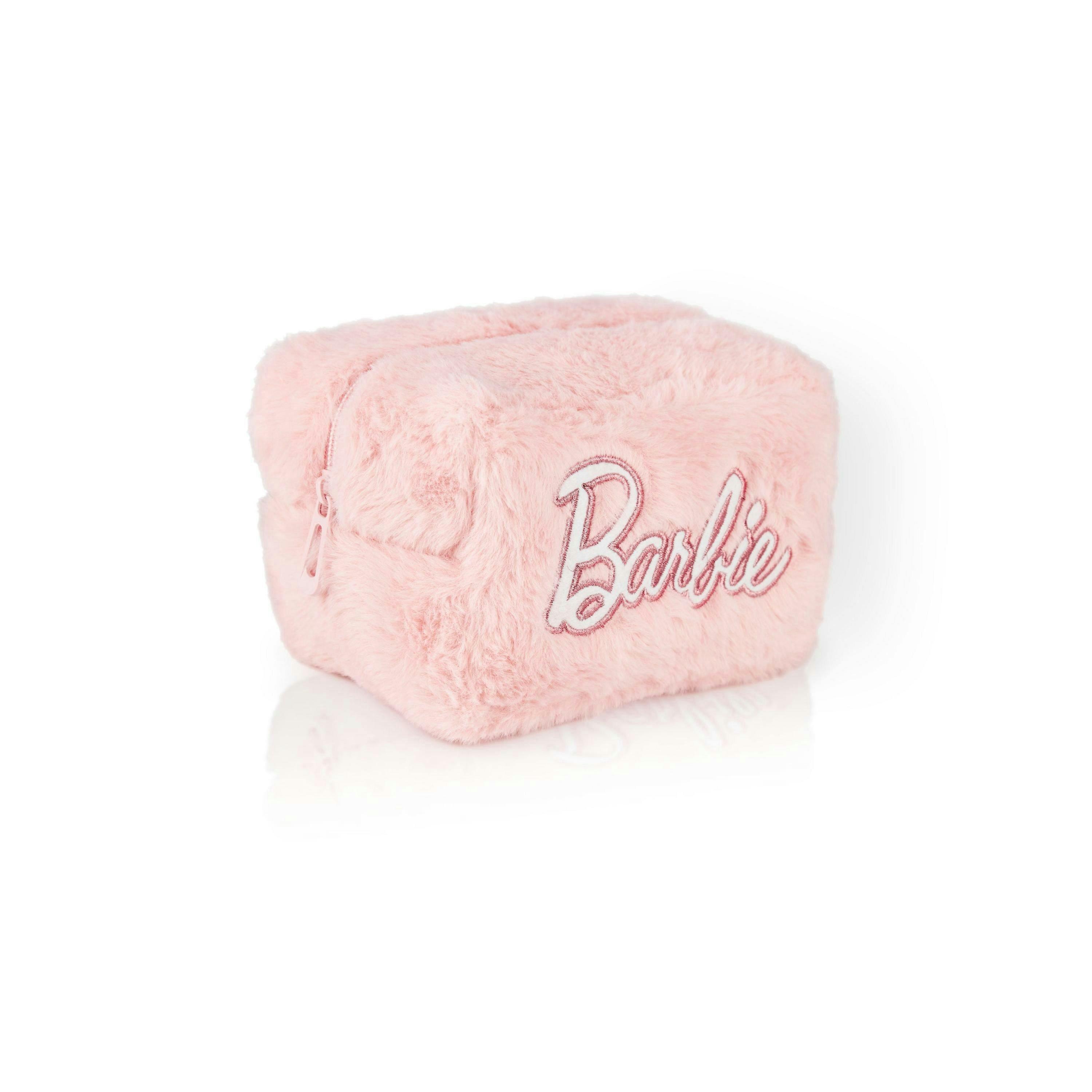 Barbie Womens Pink Furry Makeup Bag (One Size) by Vanilla Underground , view 1 of 6
