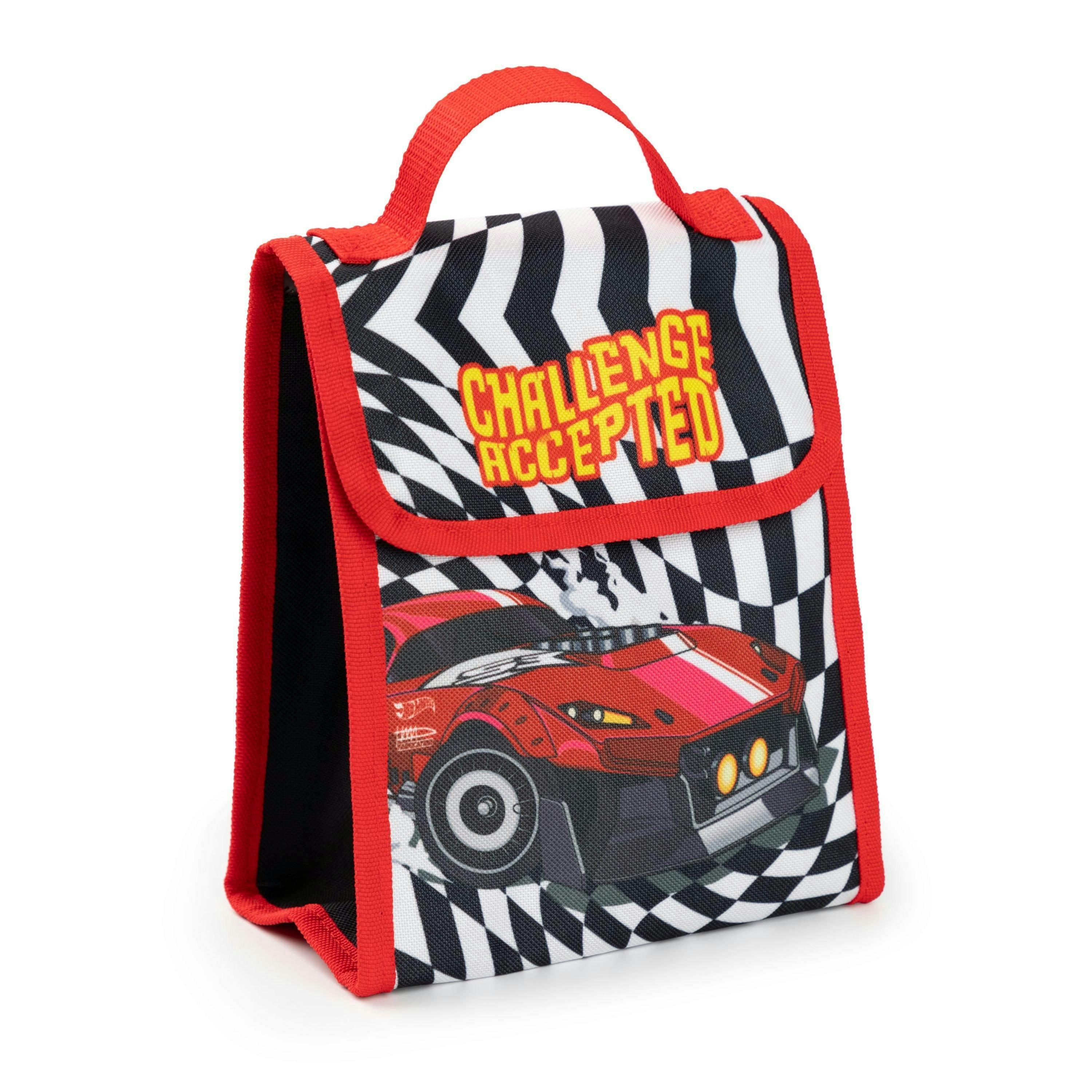 Hot Wheels Unisex Kids Black Checkerboard Flame 4 Piece Backpack Set (One Size) by Vanilla Underground , view 4 of 6