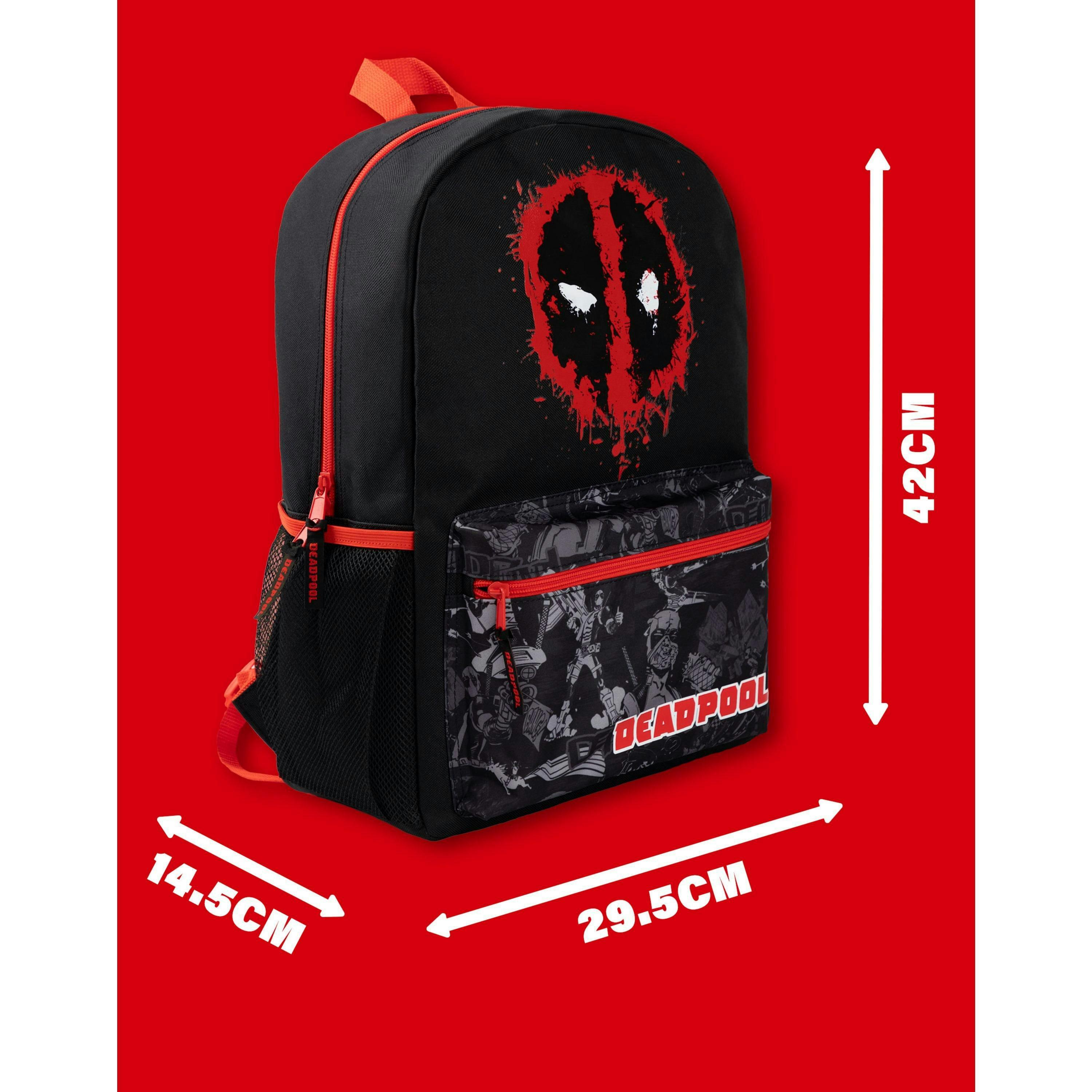 Marvel Boys Black Deadpool Backpack (One Size) by Vanilla Underground , view 2 of 6