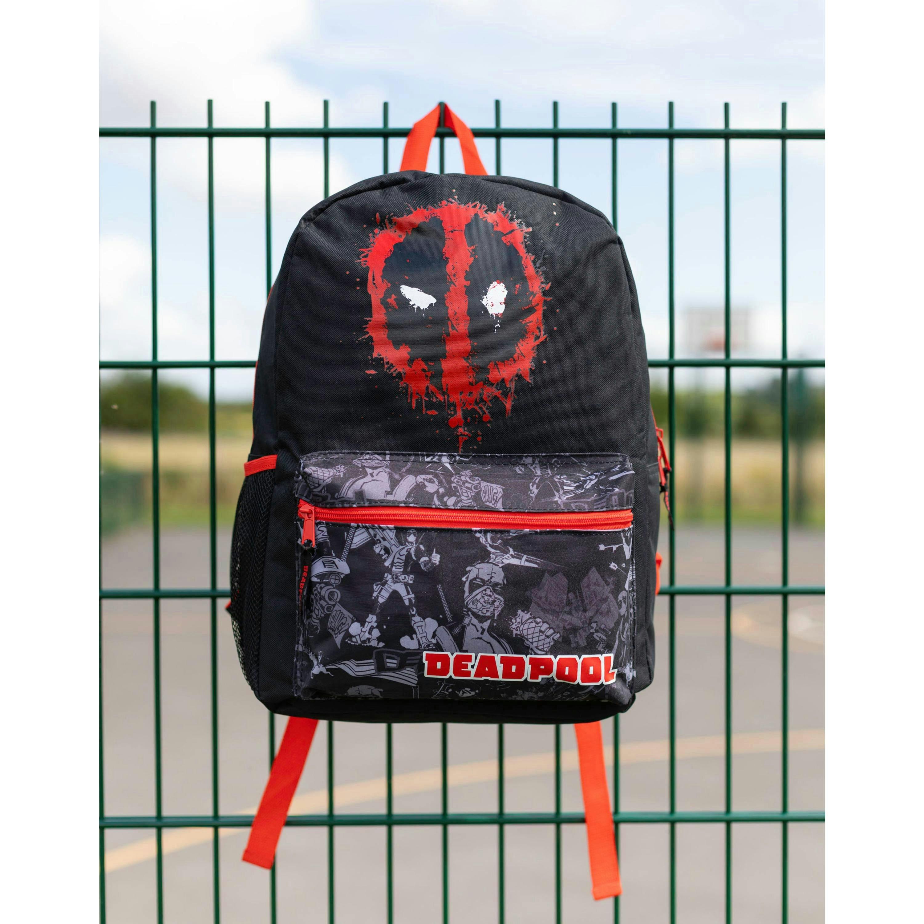 Marvel Boys Black Deadpool Backpack (One Size) by Vanilla Underground , view 3 of 6