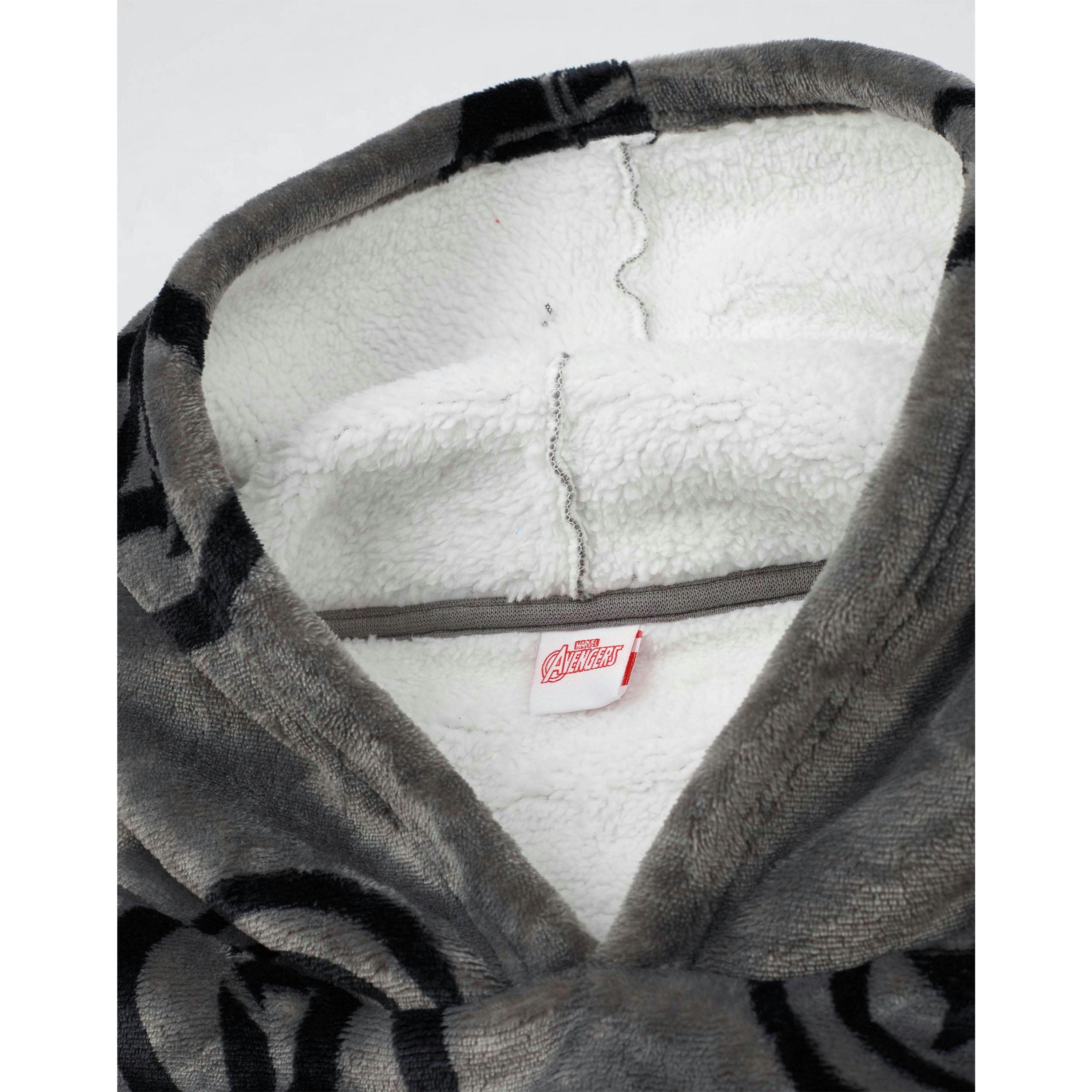Marvel Mens Grey Logo Blanket Hoodie (One Size) by Vanilla Underground , view 4 of 6
