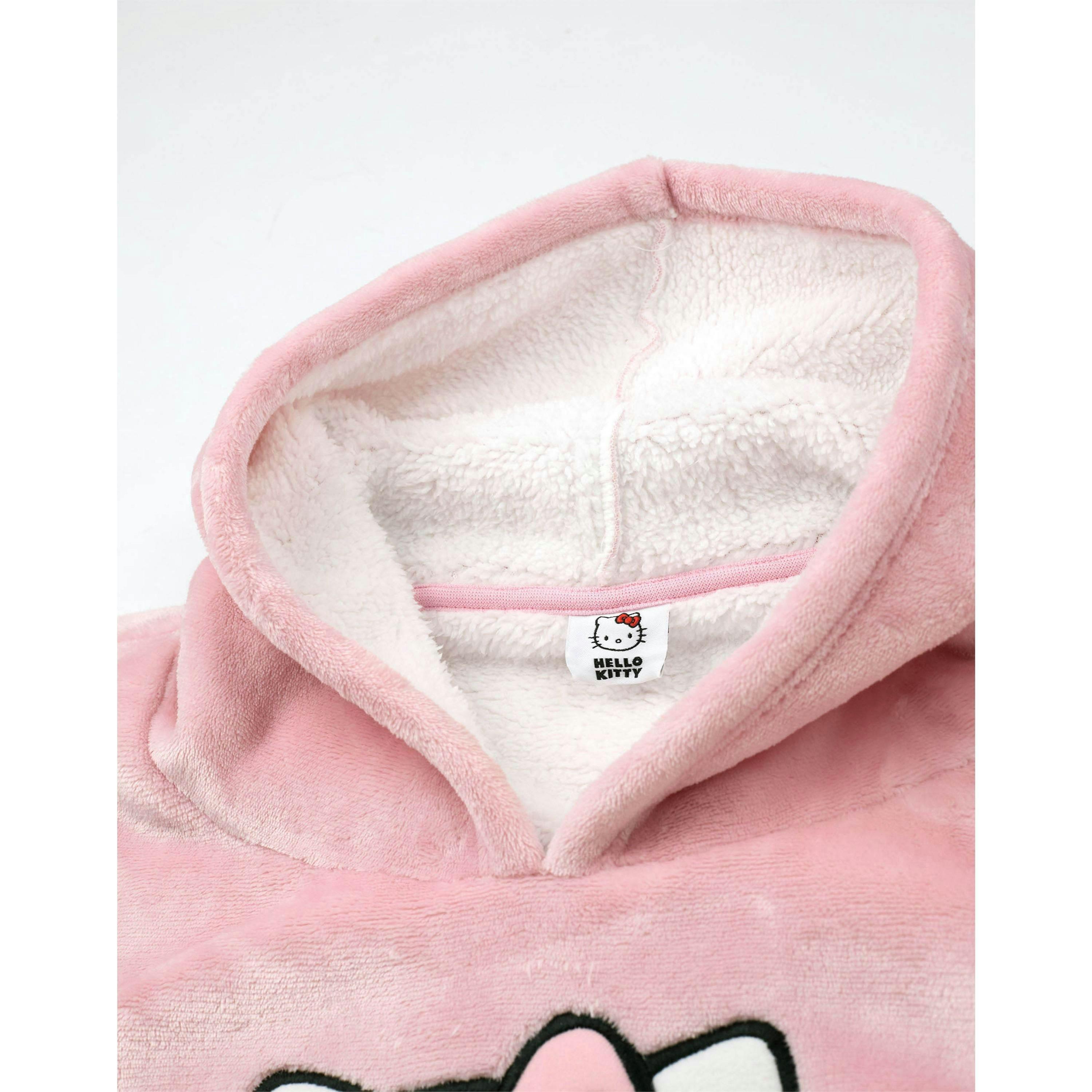 Hello Kitty Womens Pink Character Face Blanket Hoodie (One Size) by Vanilla Underground , view 4 of 6