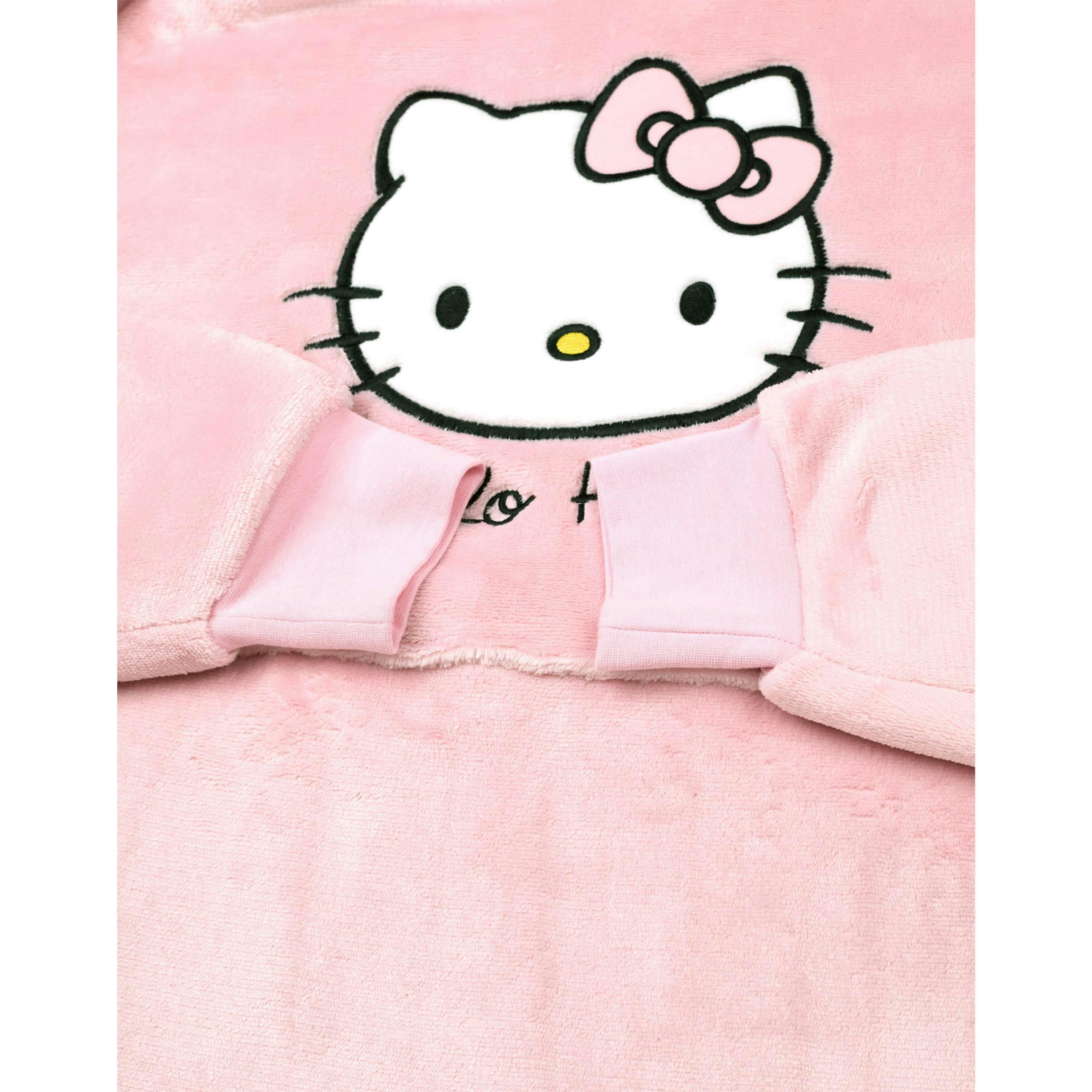 Hello Kitty Womens Pink Character Face Blanket Hoodie (One Size) by Vanilla Underground , view 6 of 6