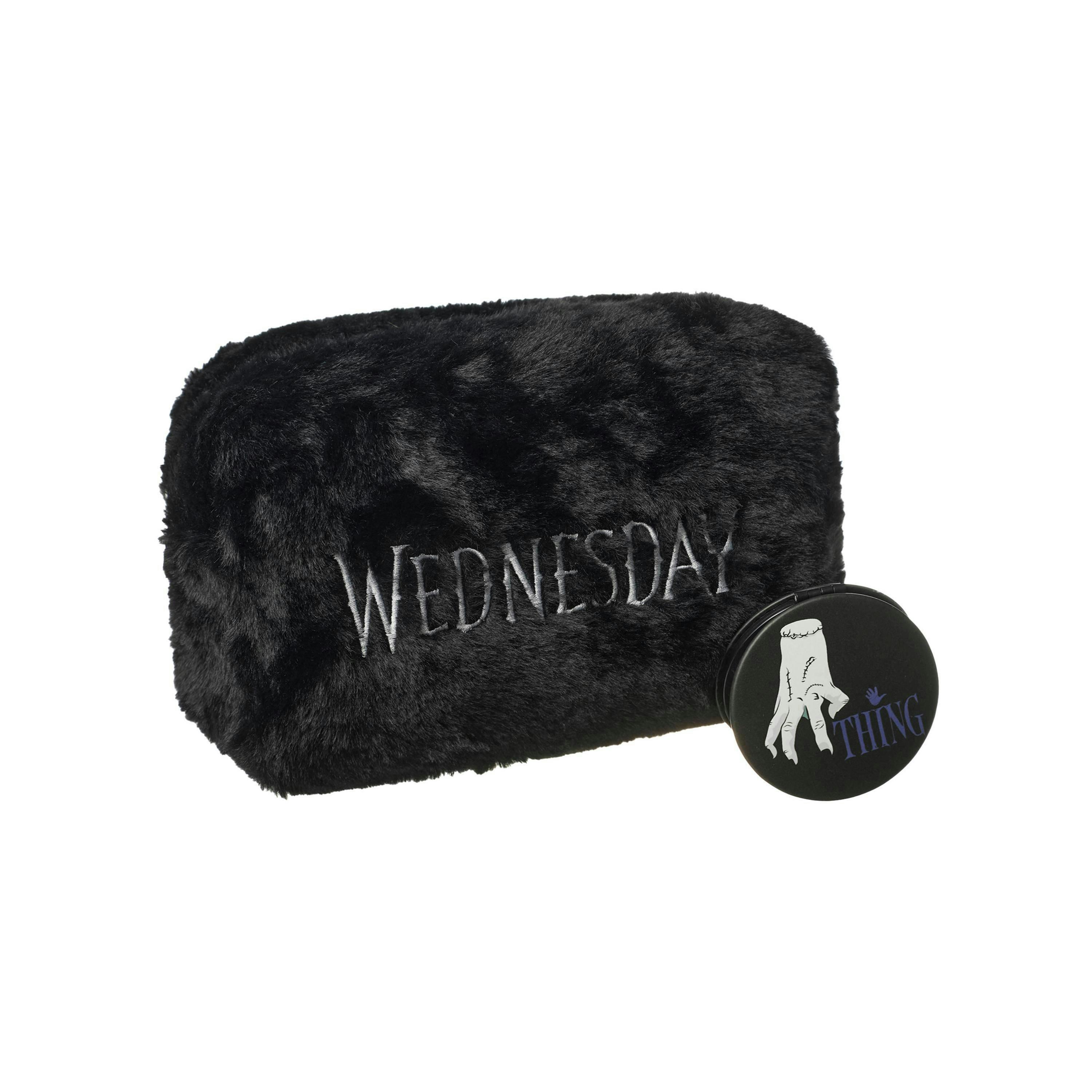 Wednesday Womens Black Logo Makeup Bag (One Size) by Vanilla Underground , view 1 of 6