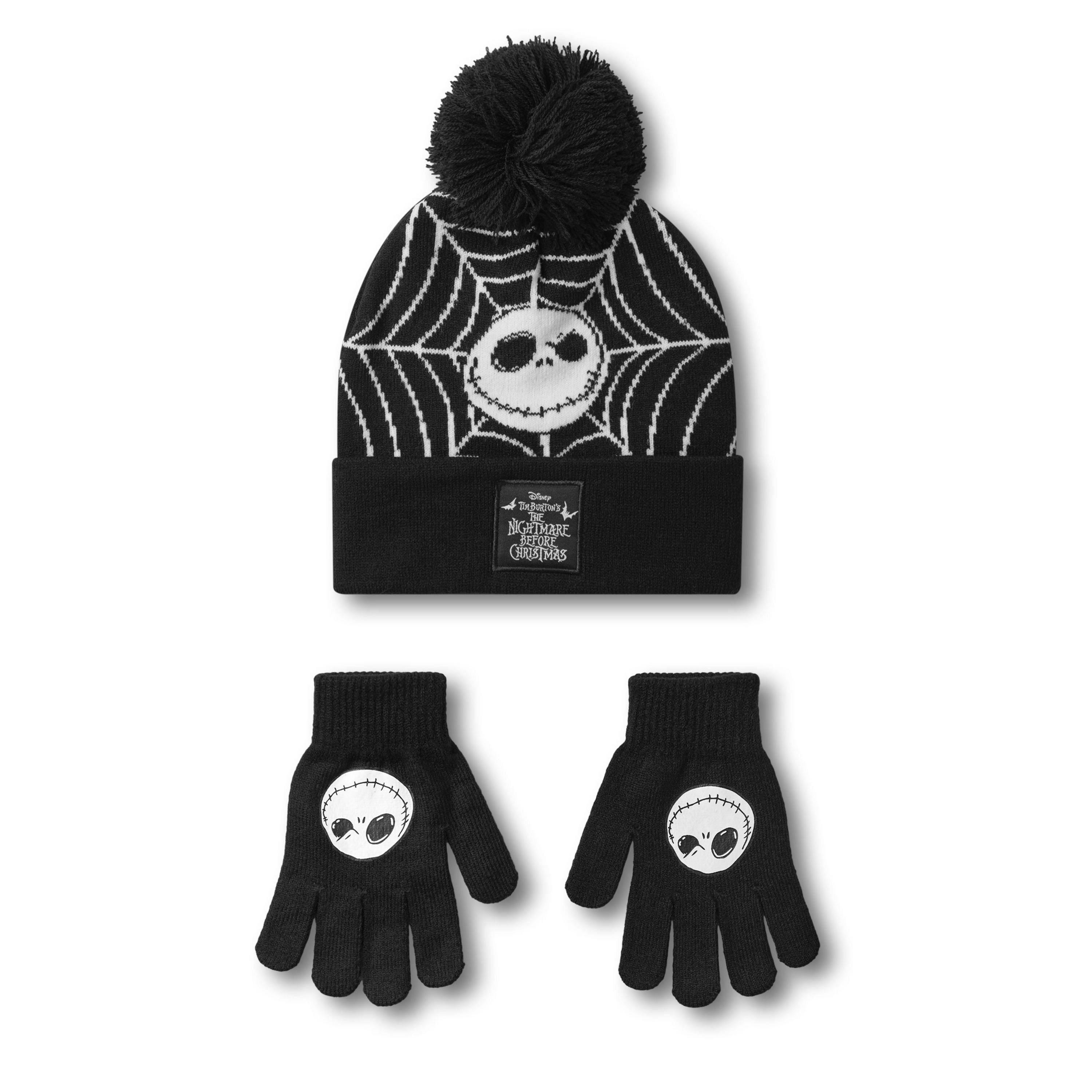 Disney Unisex Kids Black The Nightmare Before Christmas Beanie and Gloves Set (One Size) by Vanilla Underground , view 1 of 6