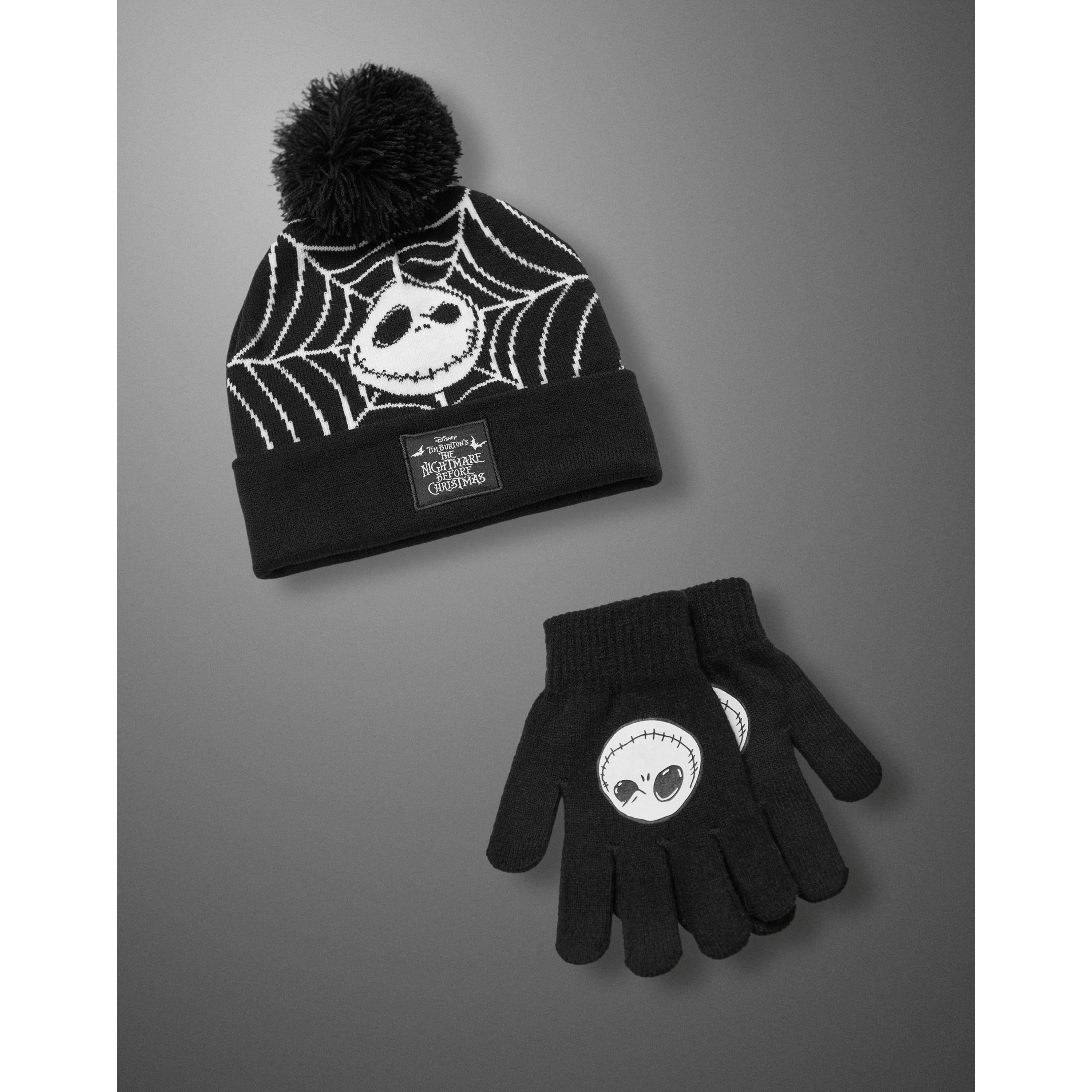 Disney Unisex Kids Black The Nightmare Before Christmas Beanie and Gloves Set (One Size) by Vanilla Underground , view 6 of 6