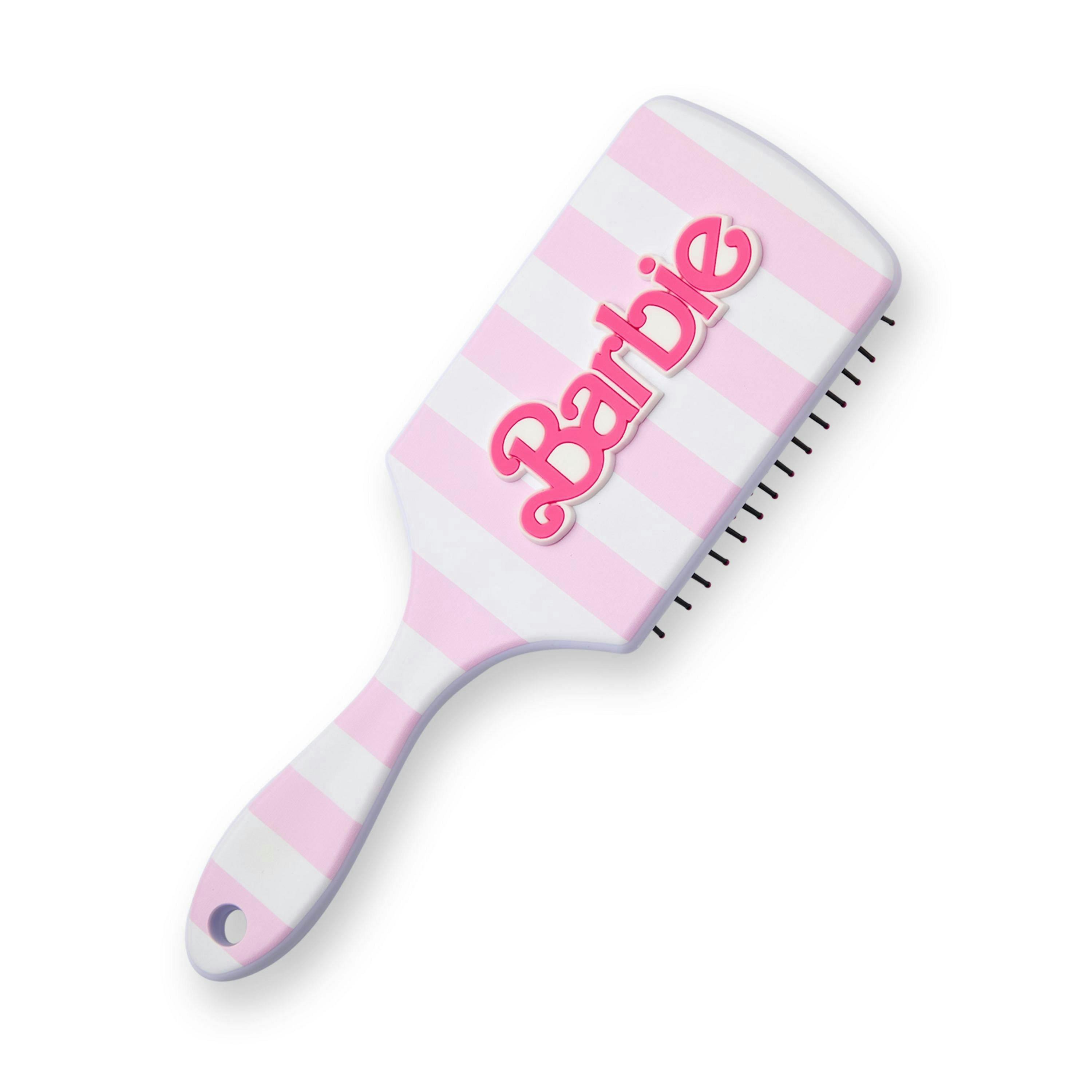 Barbie Womens Pink Retro Stripe Hair Brush and Scrunchie Set (One Size) by Vanilla Underground , view 3 of 6