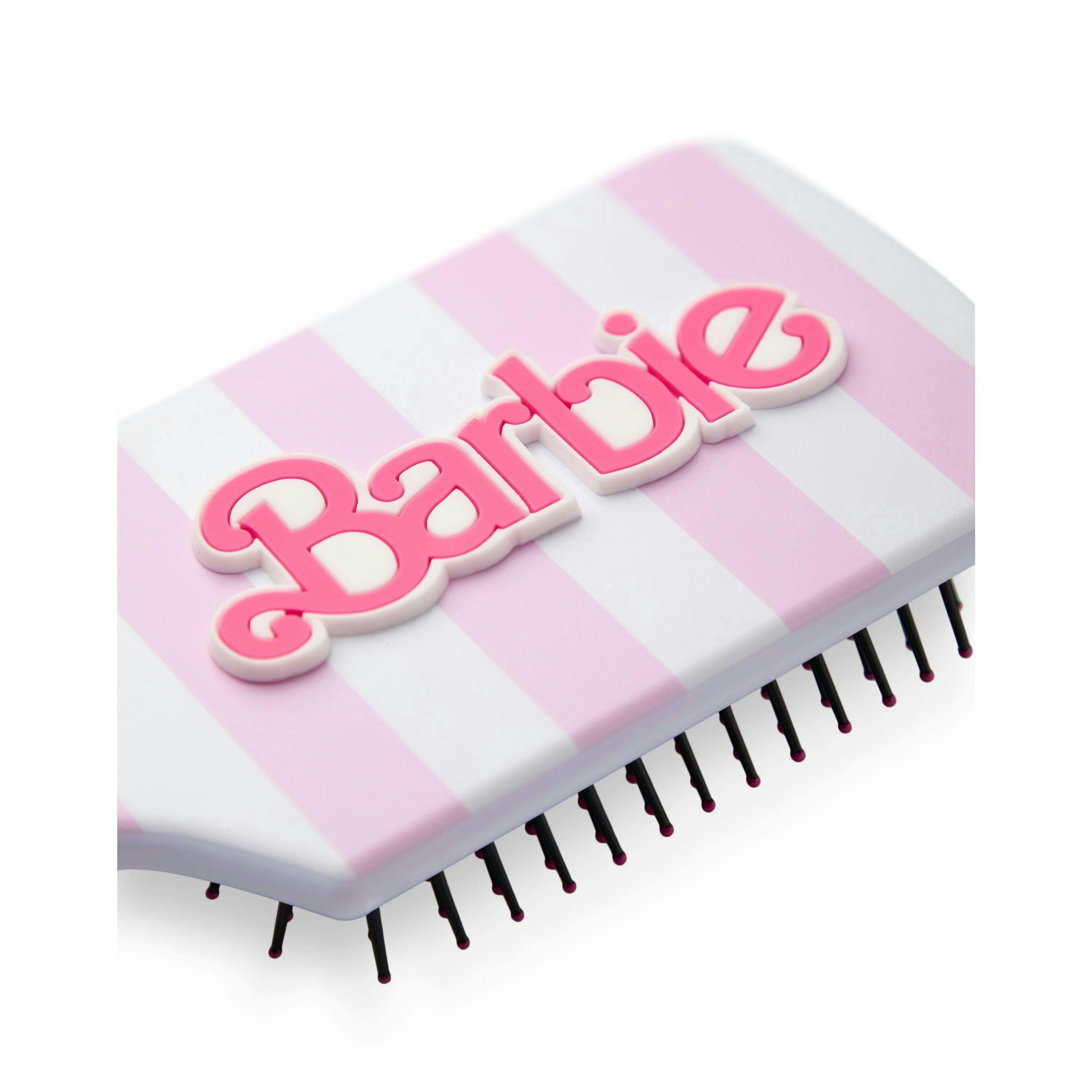 Barbie Womens Pink Retro Stripe Hair Brush and Scrunchie Set (One Size) by Vanilla Underground , view 5 of 6