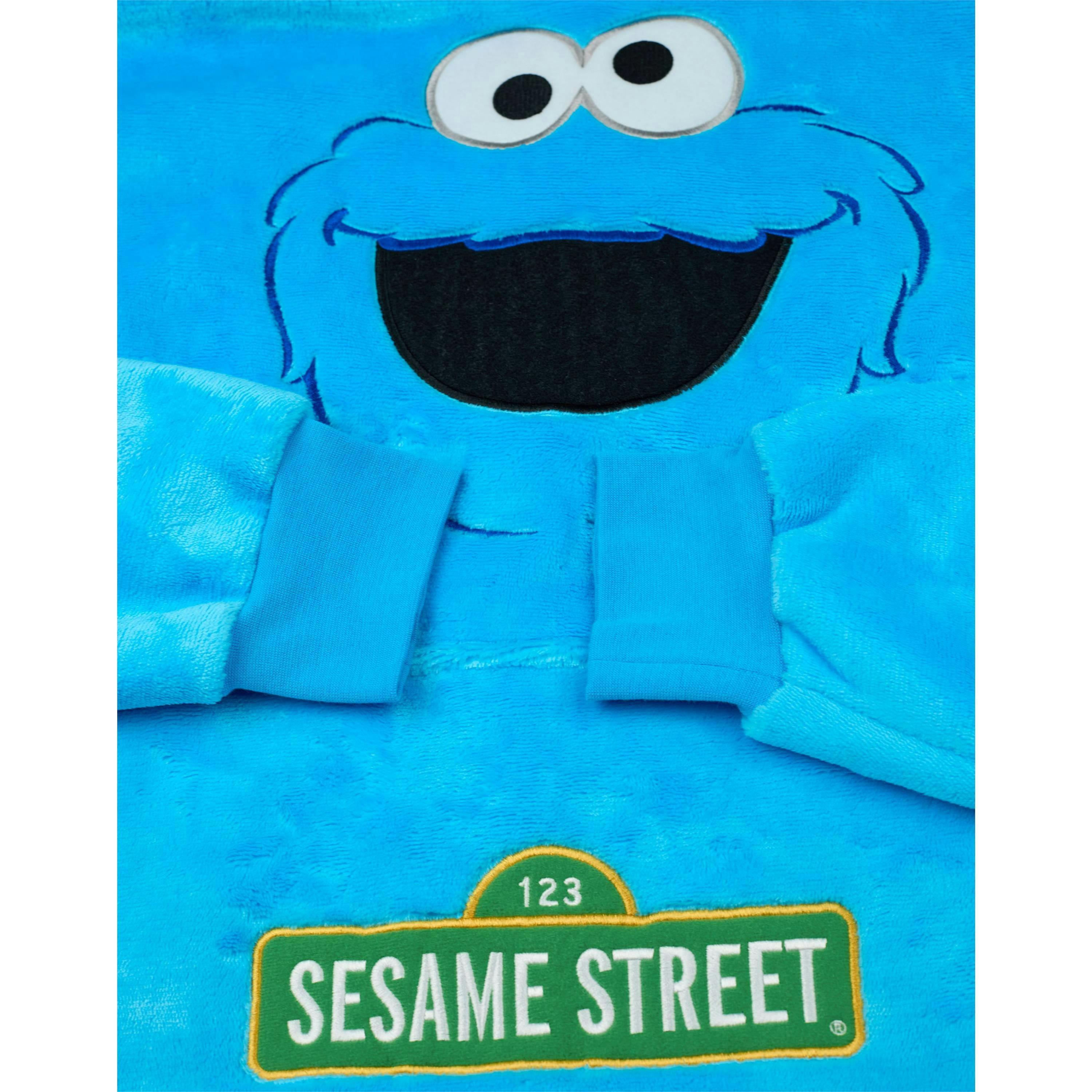 Sesame Street Unisex Blue Cookie Monster Blanket Hoodie (One Size) by Vanilla Underground , view 6 of 6