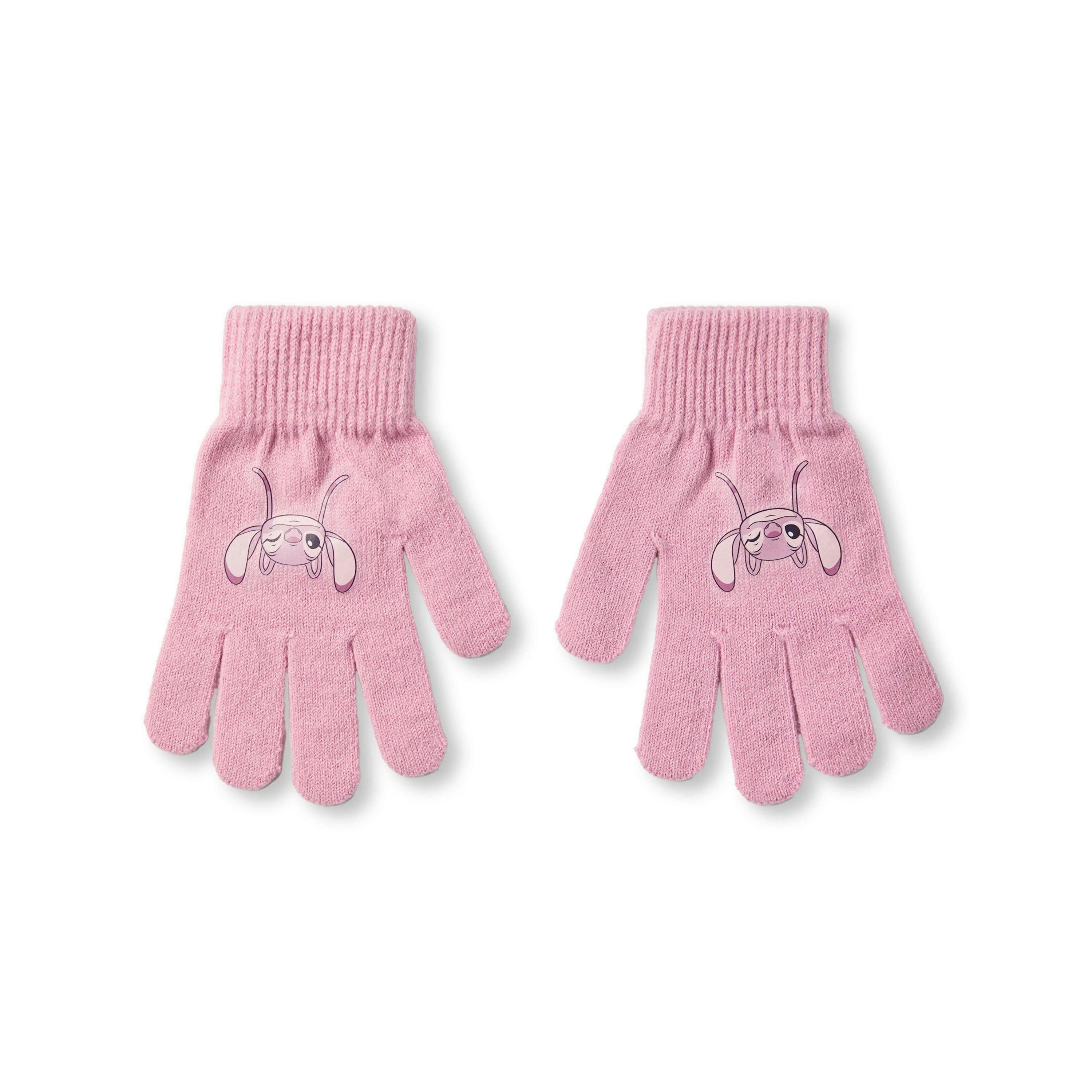 Disney Girls Pink Angel Character Face Beanie and Gloves Set (One Size) by Vanilla Underground , view 2 of 6
