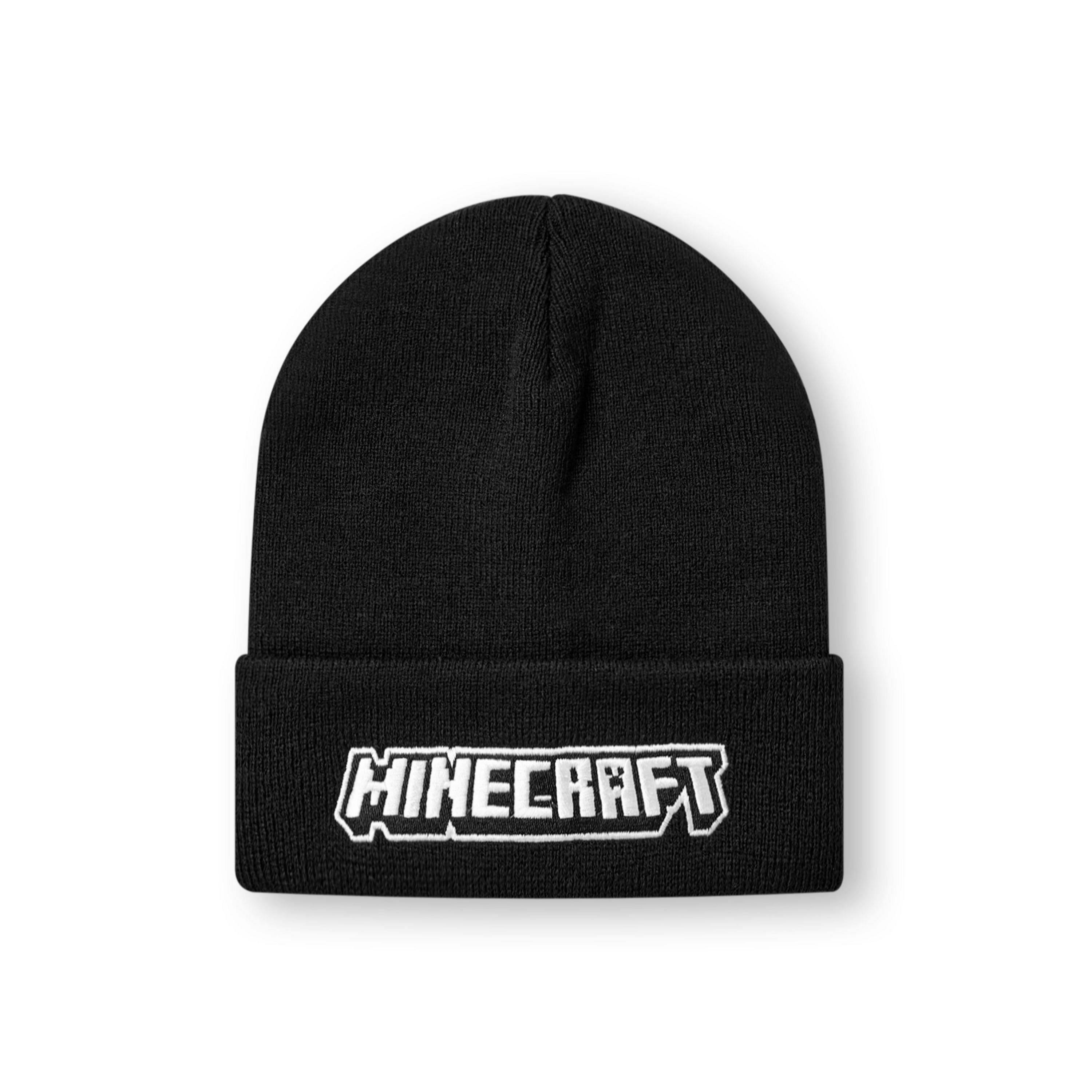 Minecraft Boys Black Logo Beanie Hat (One Size) by Vanilla Underground , view 3 of 6