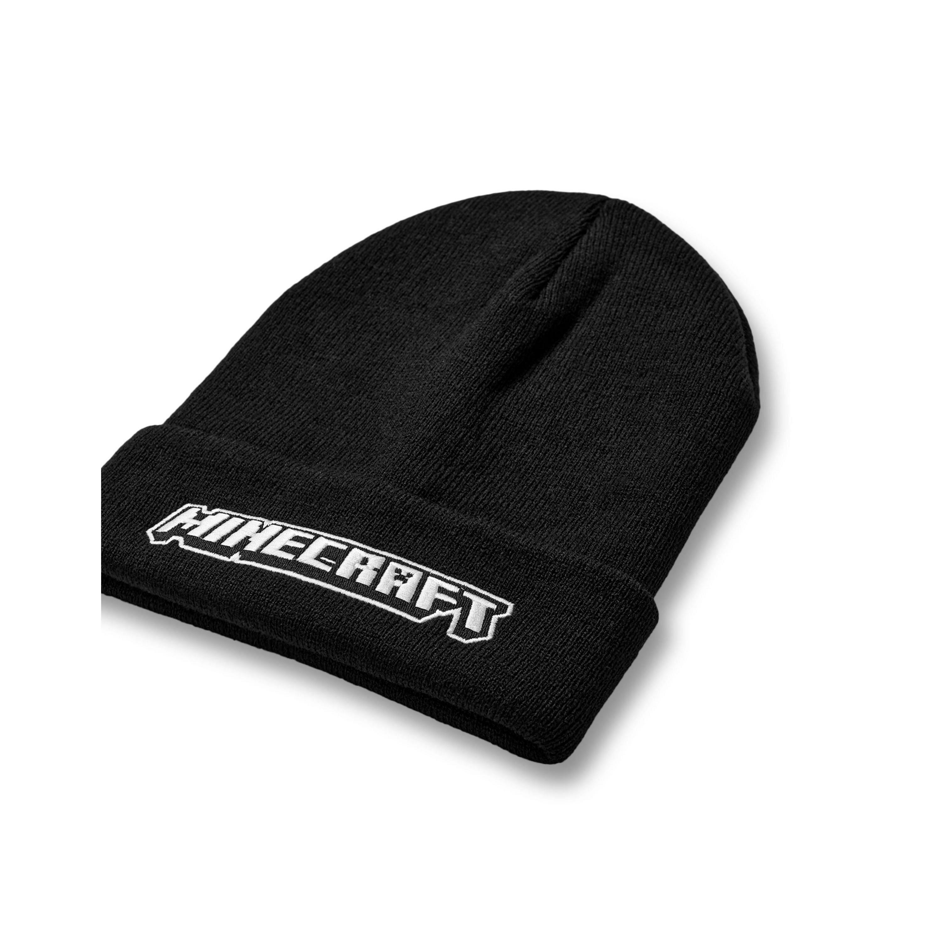 Minecraft Boys Black Logo Beanie Hat (One Size) by Vanilla Underground , view 4 of 6