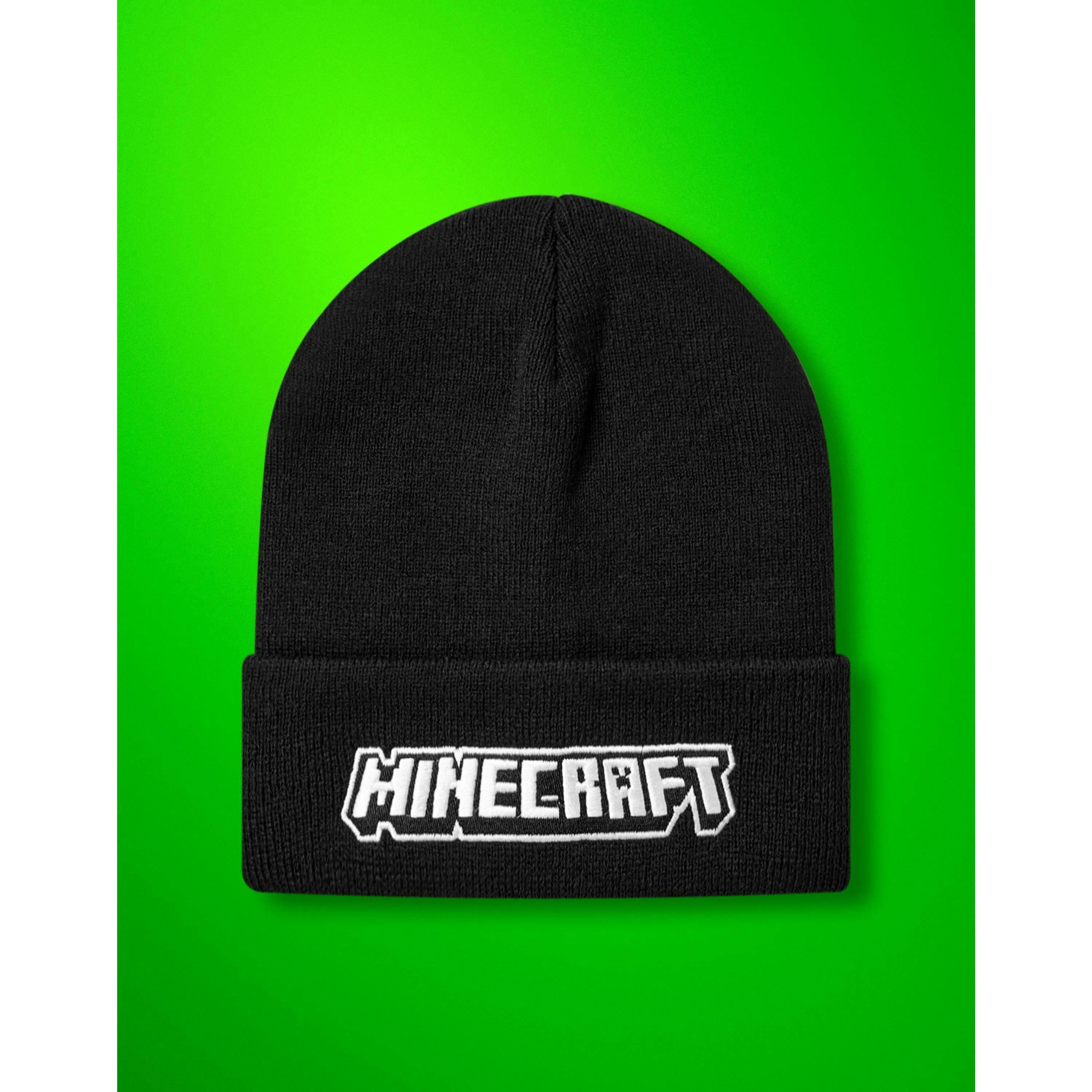 Minecraft Boys Black Logo Beanie Hat (One Size) by Vanilla Underground , view 6 of 6
