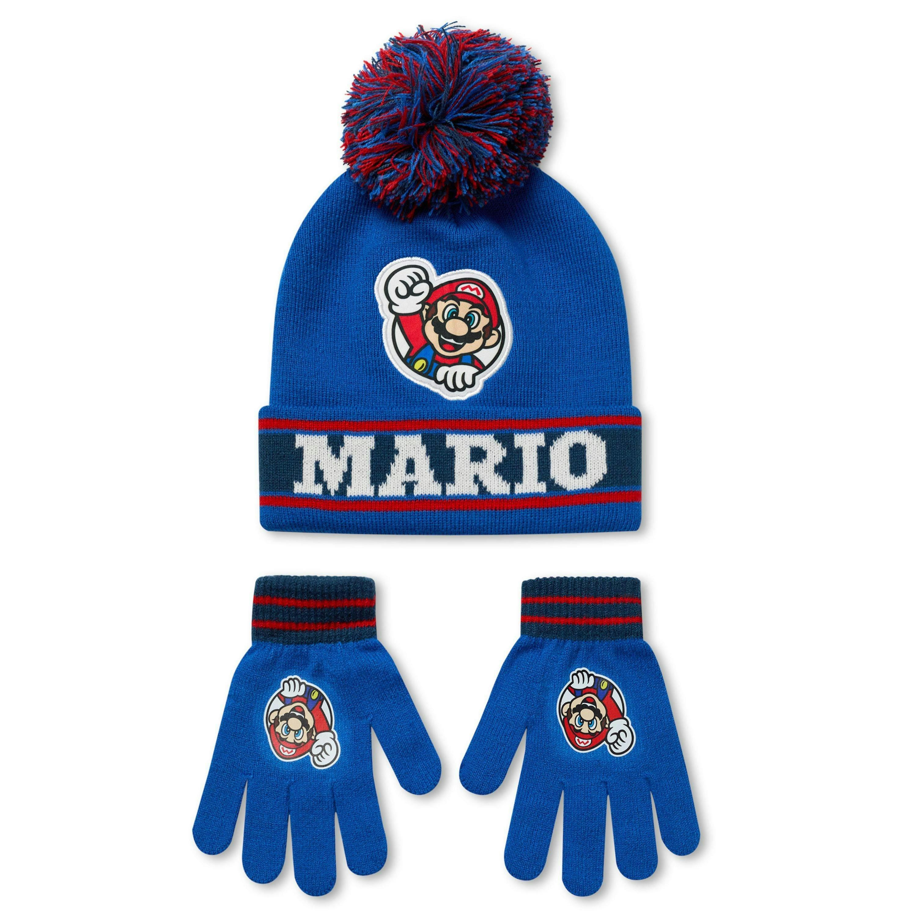 Nintendo Boys Multicoloured Super Mario Beanie and Gloves Set (One Size) by Vanilla Underground , view 1 of 6