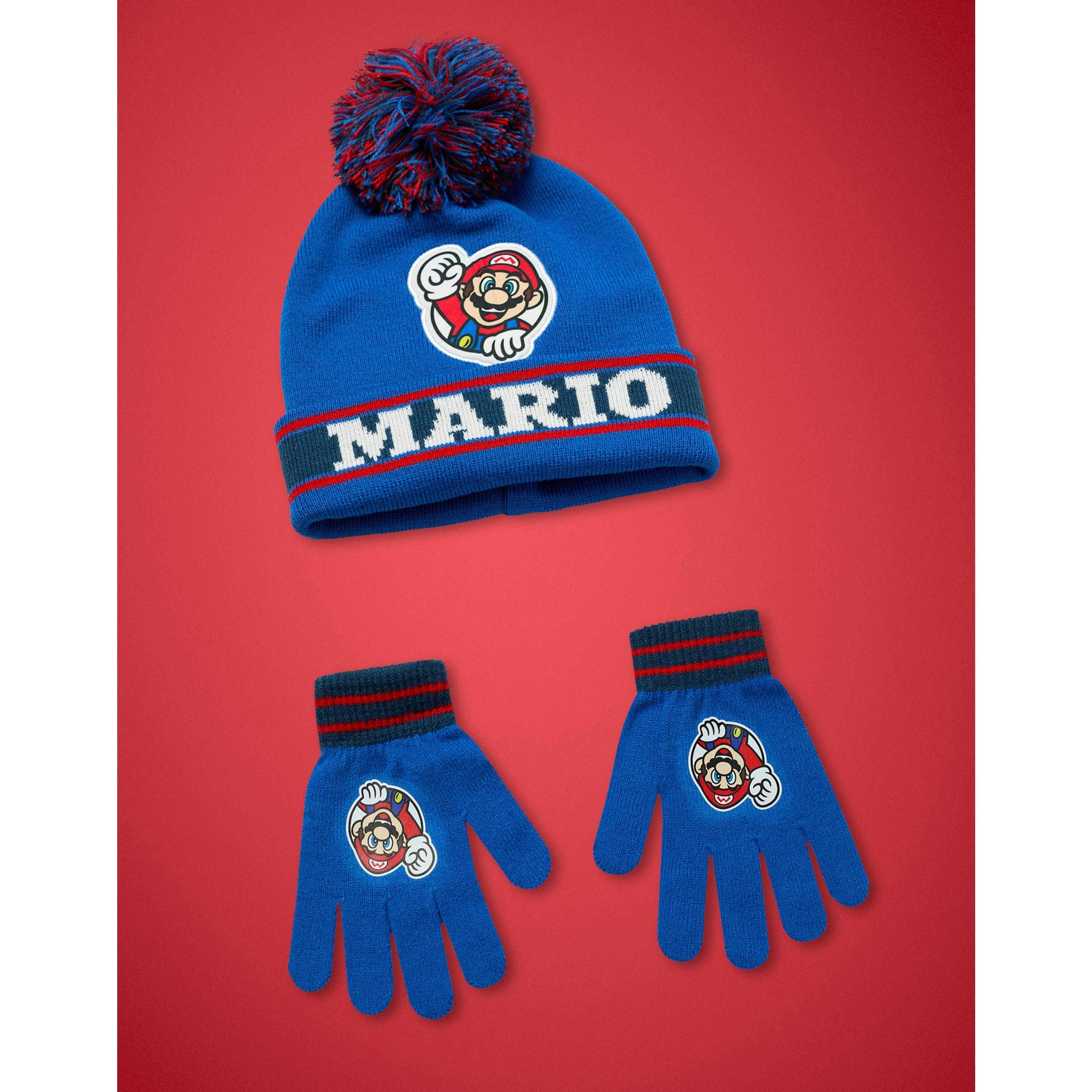 Nintendo Boys Multicoloured Super Mario Beanie and Gloves Set (One Size) by Vanilla Underground , view 6 of 6