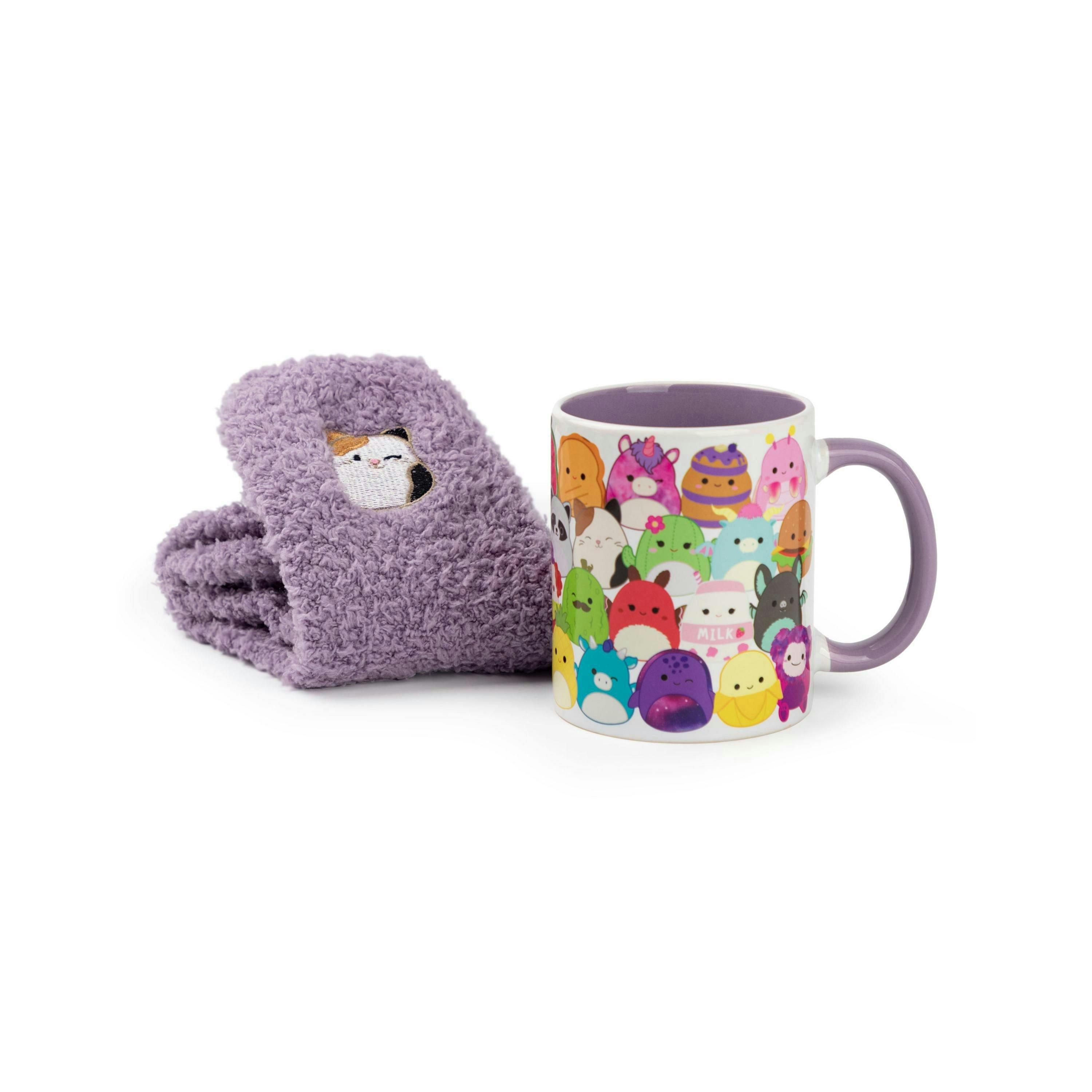 Squishmallows Womens Purple Multi Character Mug and Sock Gift Set (One Size) by Vanilla Underground , view 1 of 6