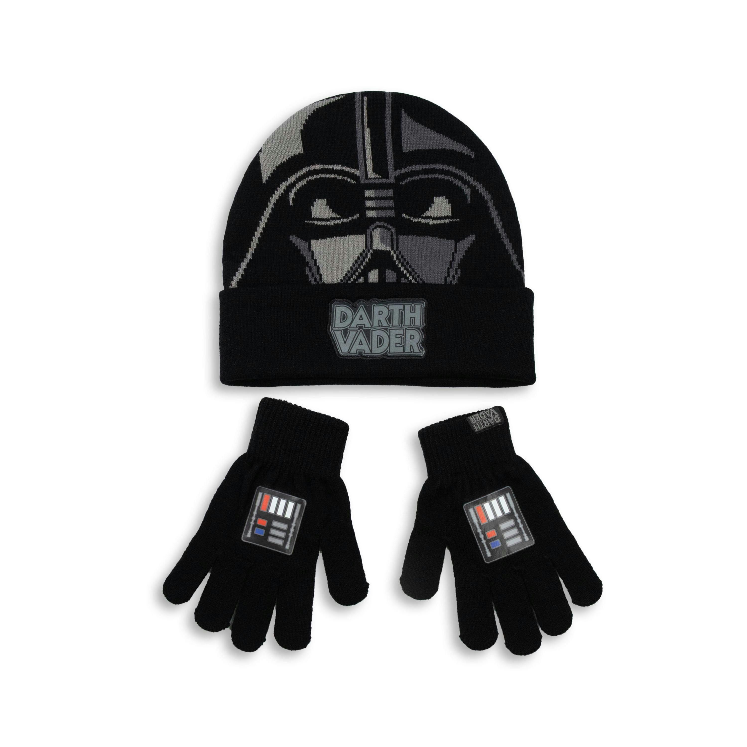 Star Wars Boys Black Darth Vader Beanie and Gloves Set (One Size) by Vanilla Underground , view 1 of 6