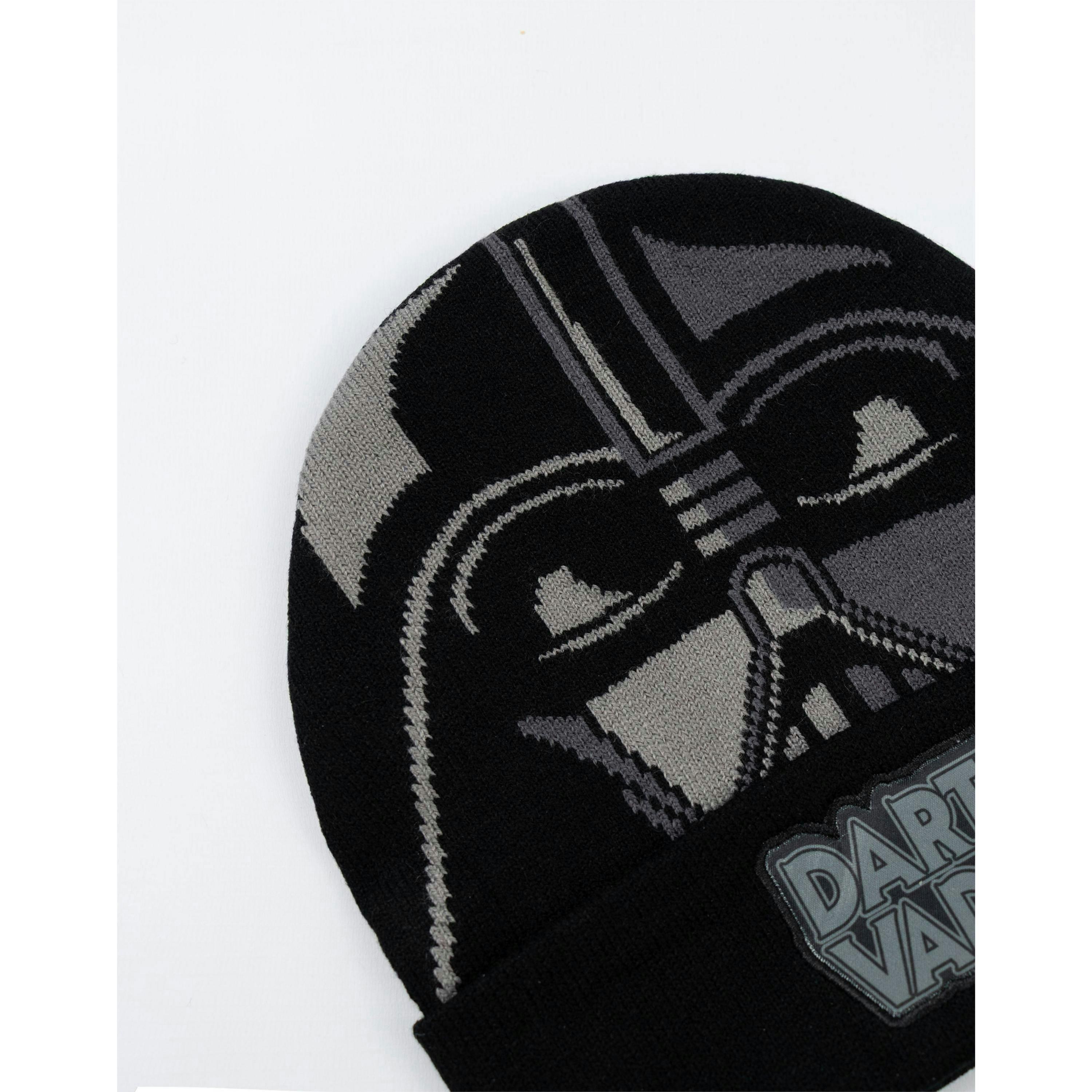 Star Wars Boys Black Darth Vader Beanie and Gloves Set (One Size) by Vanilla Underground , view 4 of 6
