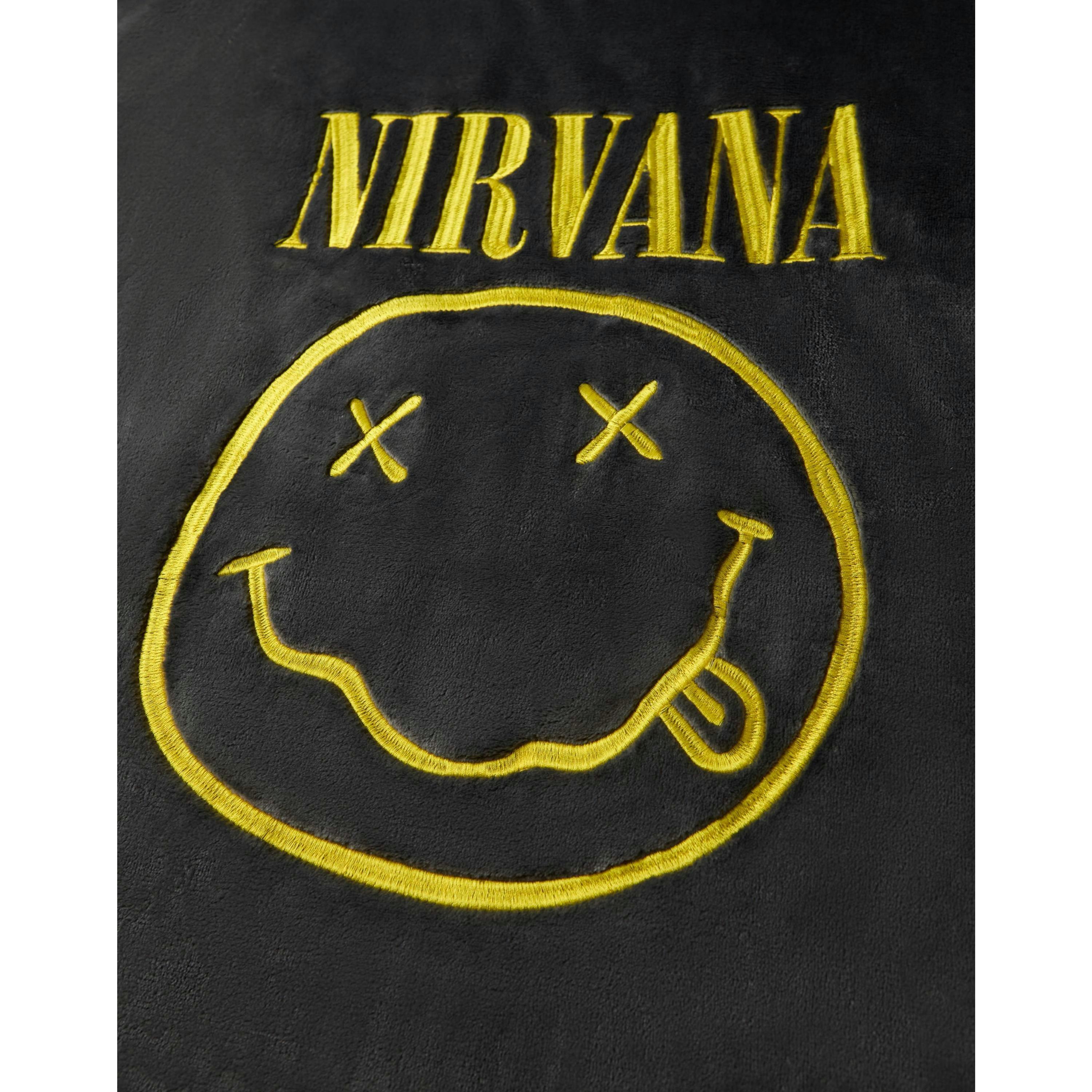 Nirvana Mens Black Logo Blanket Hoodie (One Size) by Vanilla Underground , view 6 of 6