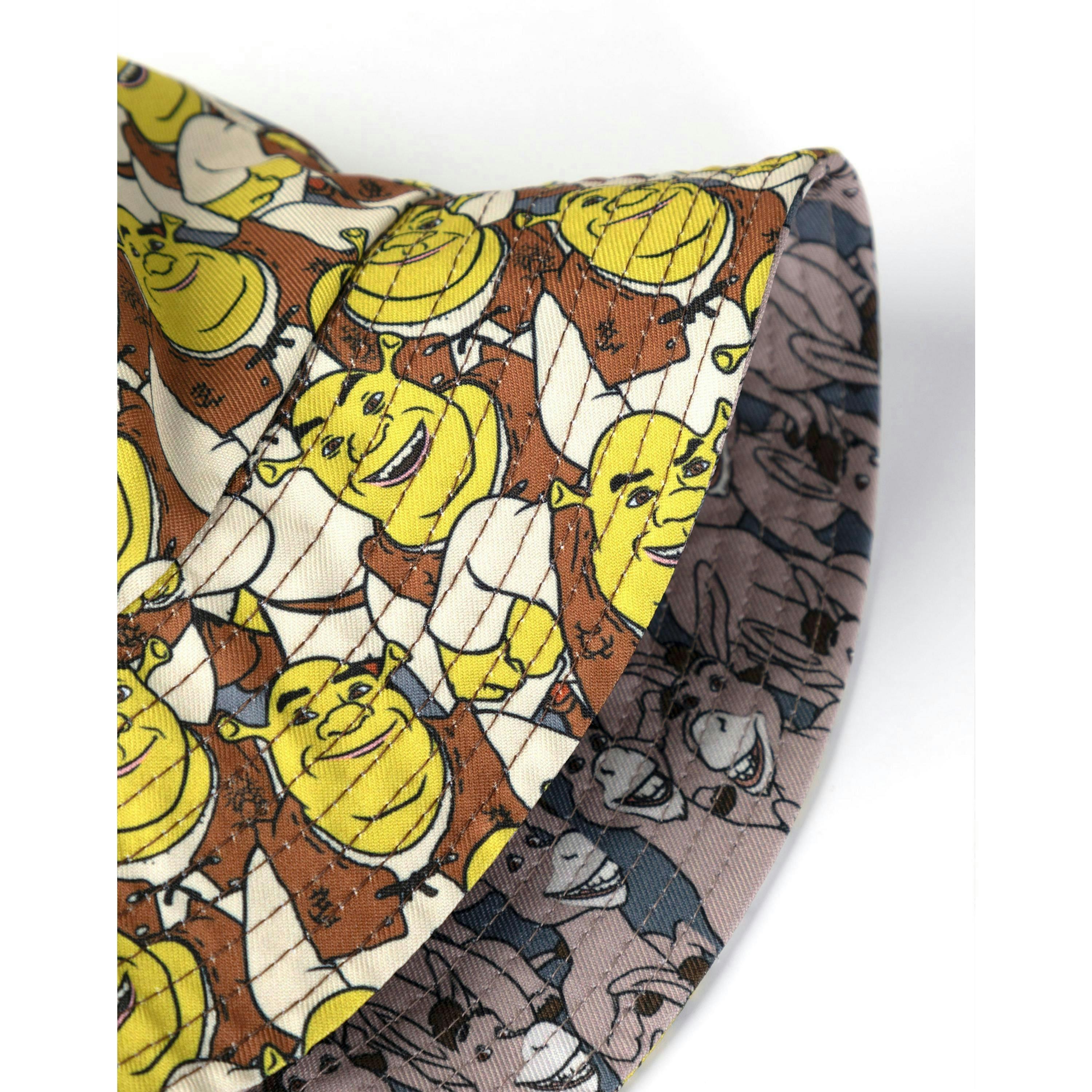 Shrek Mens Multicoloured Reversible Donkey and Shrek Bucket Hat (One Size) by Vanilla Underground , view 5 of 6