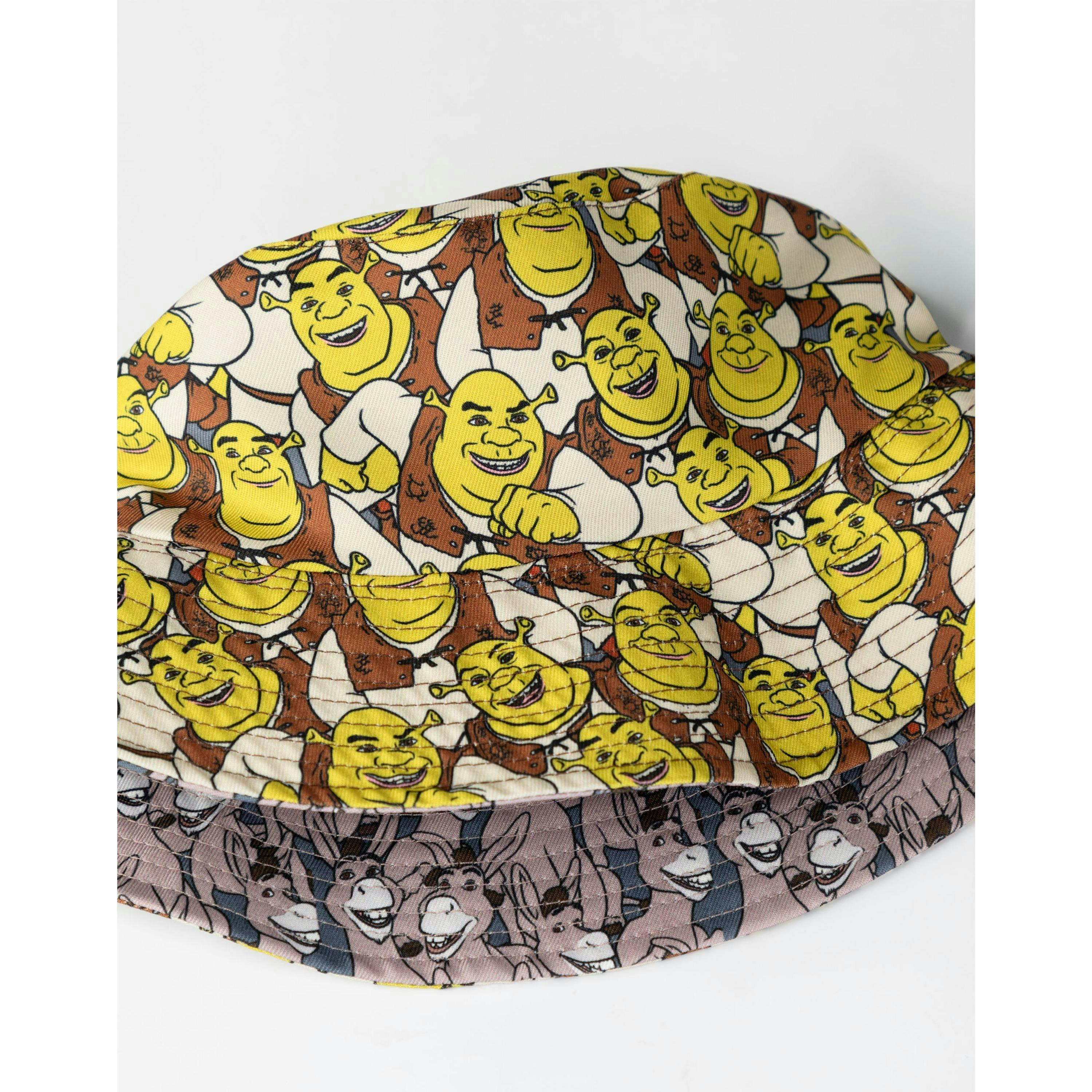 Shrek Mens Multicoloured Reversible Donkey and Shrek Bucket Hat (One Size) by Vanilla Underground , view 6 of 6