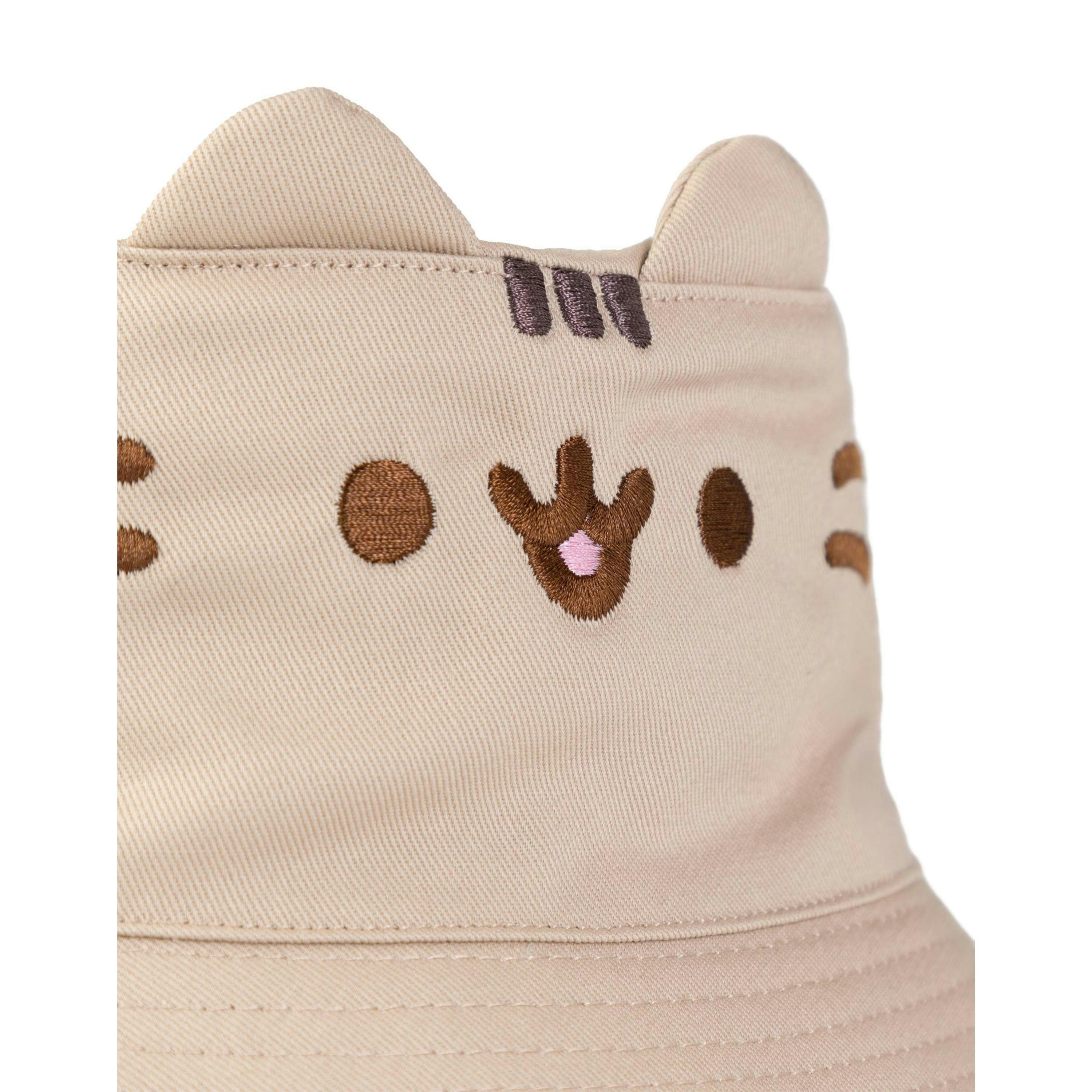 Pusheen Girls Beige Novelty Face Bucket Hat (One Size) by Vanilla Underground , view 3 of 6