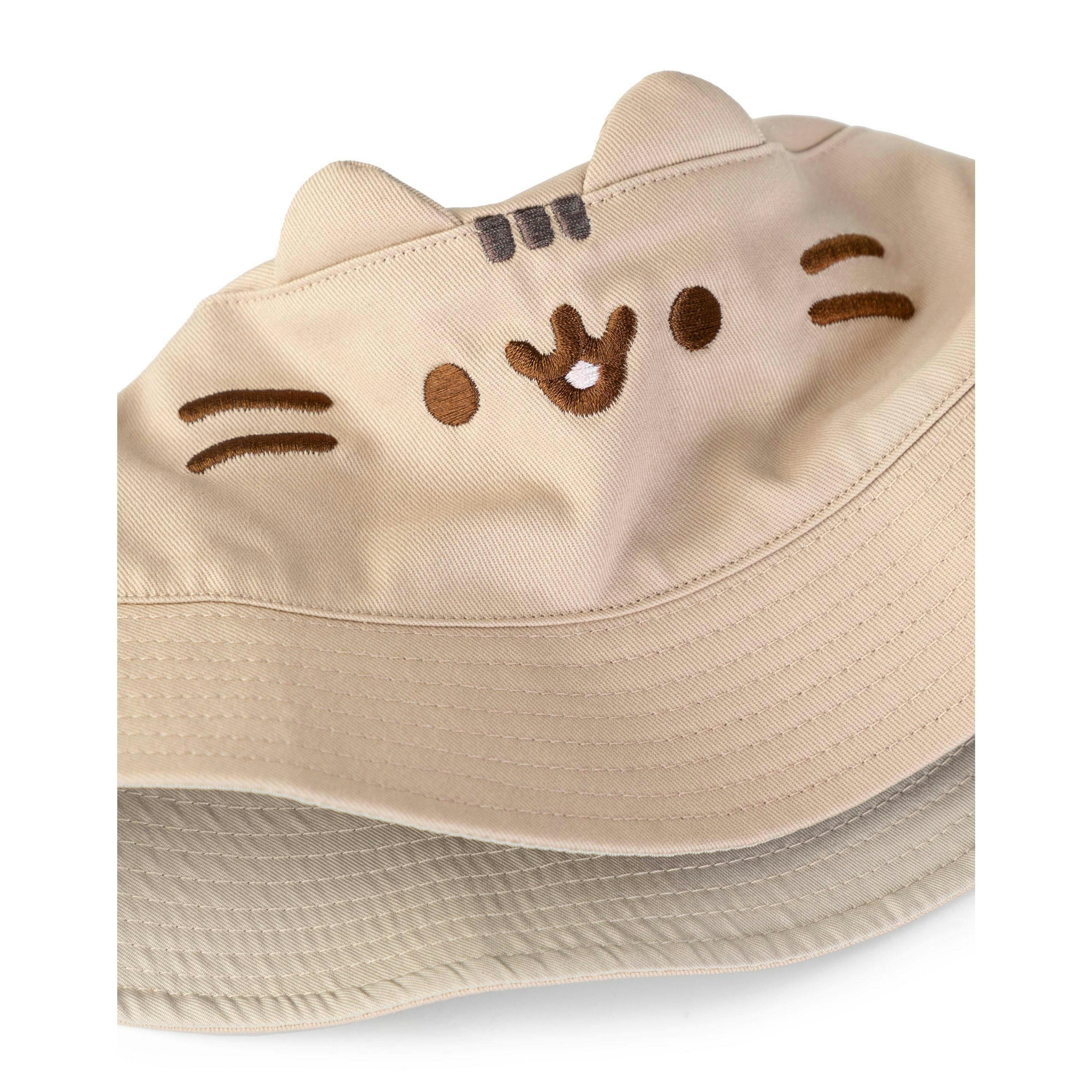Pusheen Girls Beige Novelty Face Bucket Hat (One Size) by Vanilla Underground , view 5 of 6