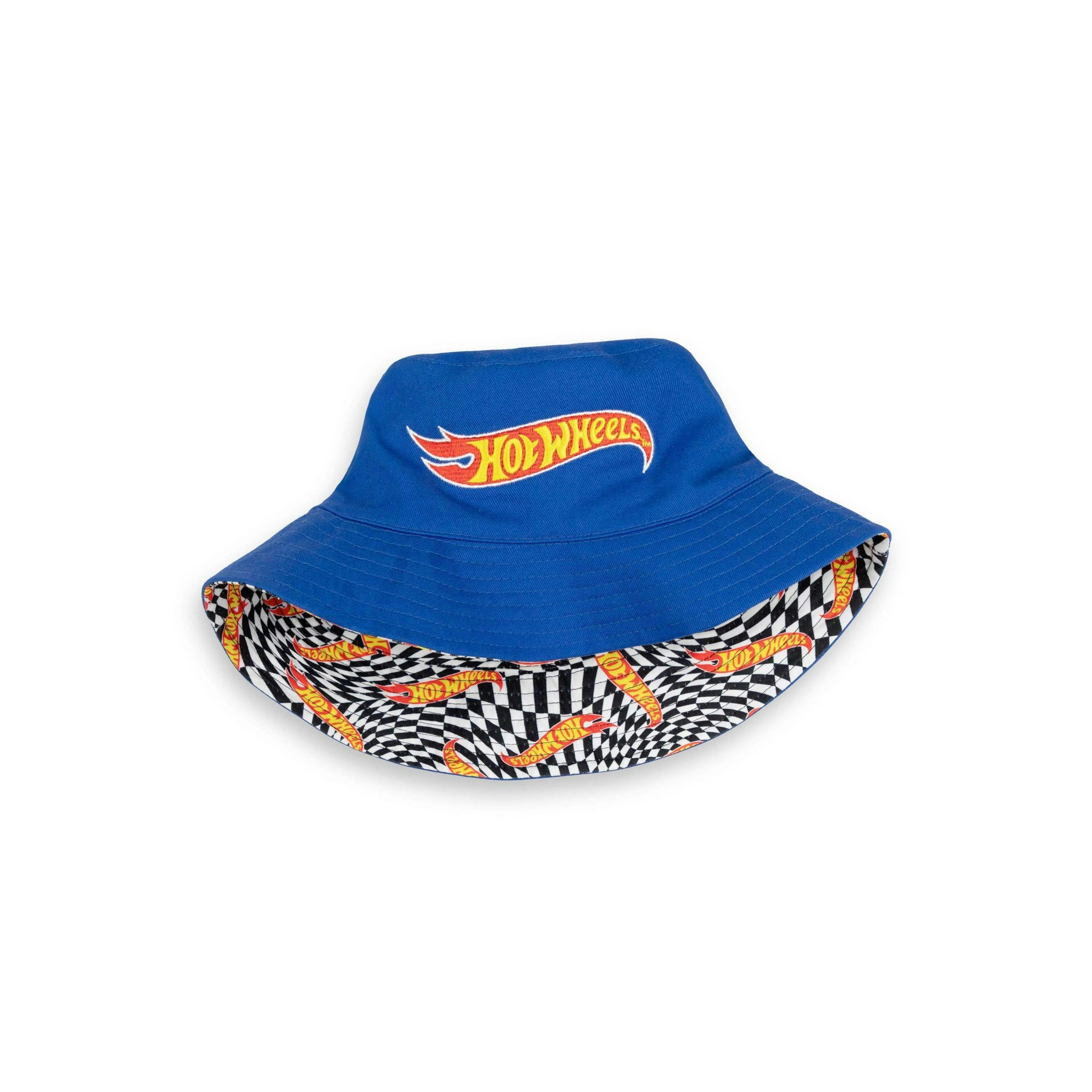 Hot Wheels Boys Multicoloured Logo & Checkerboard Reversible Bucket Hat (One Size) by Vanilla Underground , view 1 of 5
