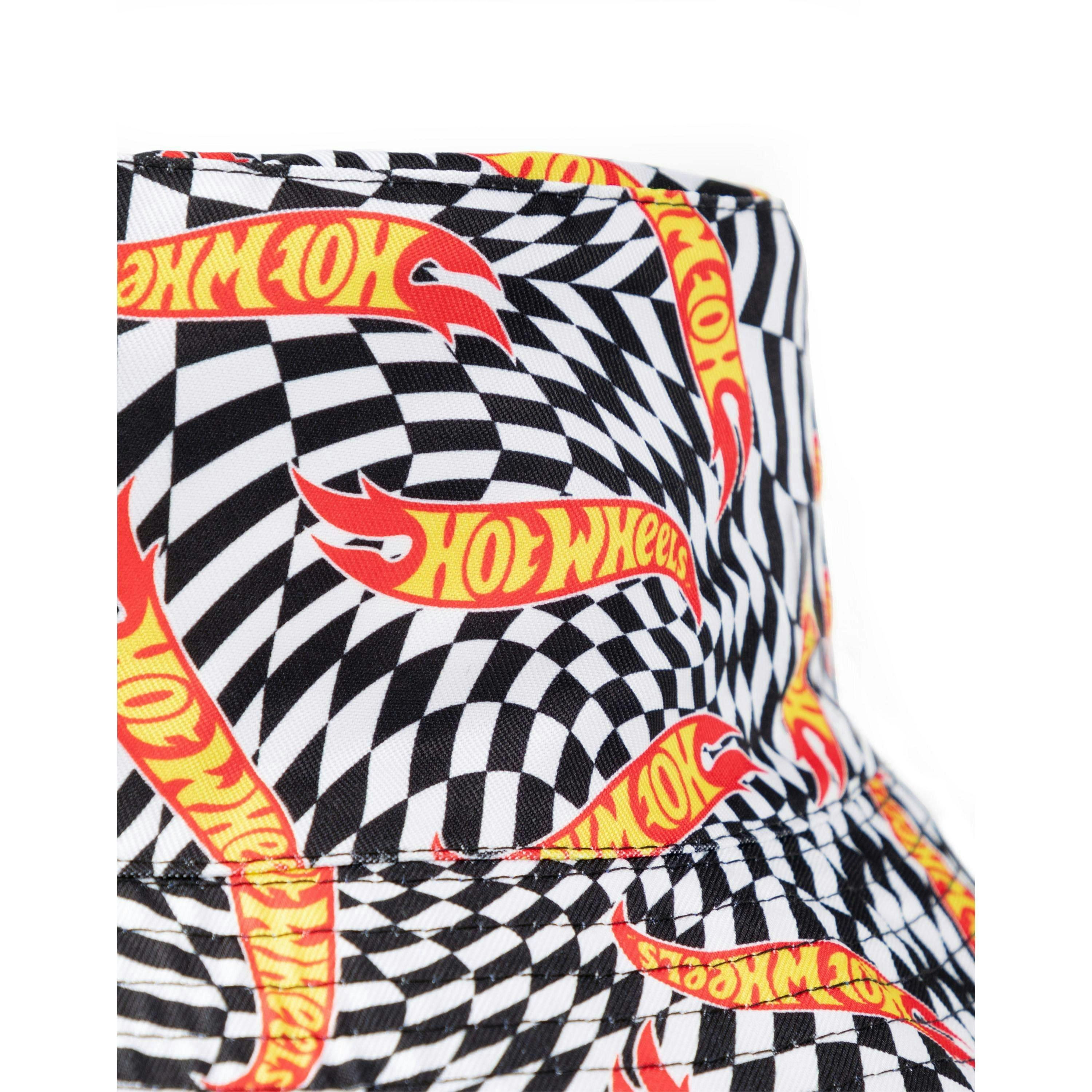 Hot Wheels Boys Multicoloured Logo & Checkerboard Reversible Bucket Hat (One Size) by Vanilla Underground , view 4 of 5