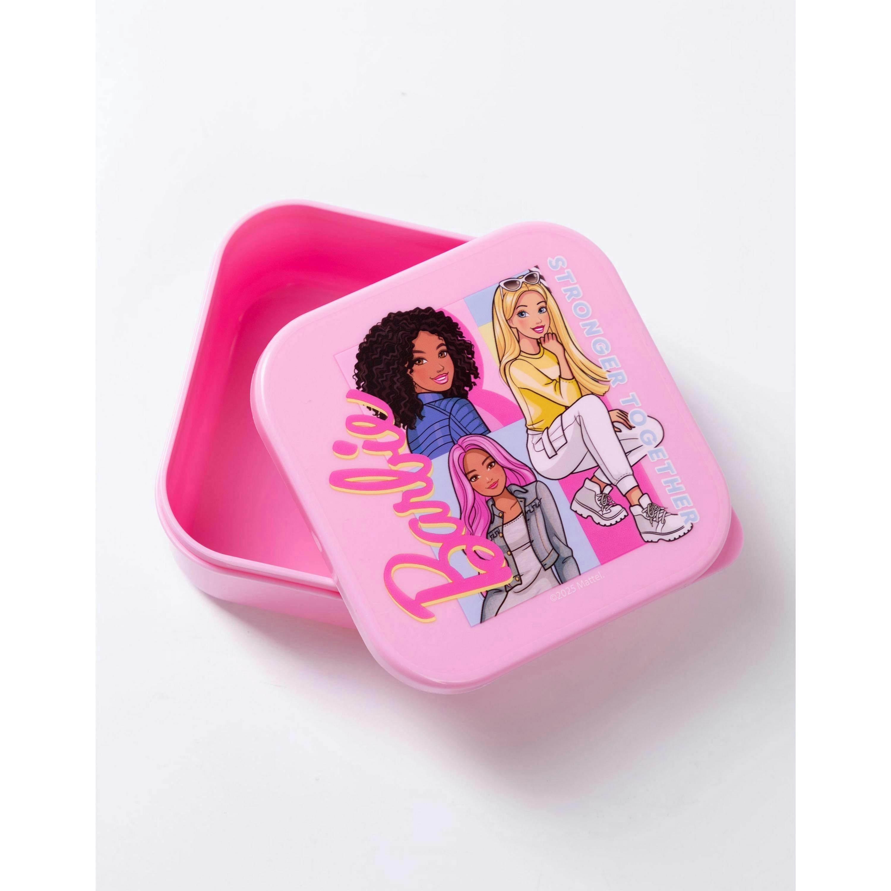 Barbie Girls Pink Stronger Together Lunch Bag Bottle and Snack Pot (One Size) by Vanilla Underground , view 3 of 6