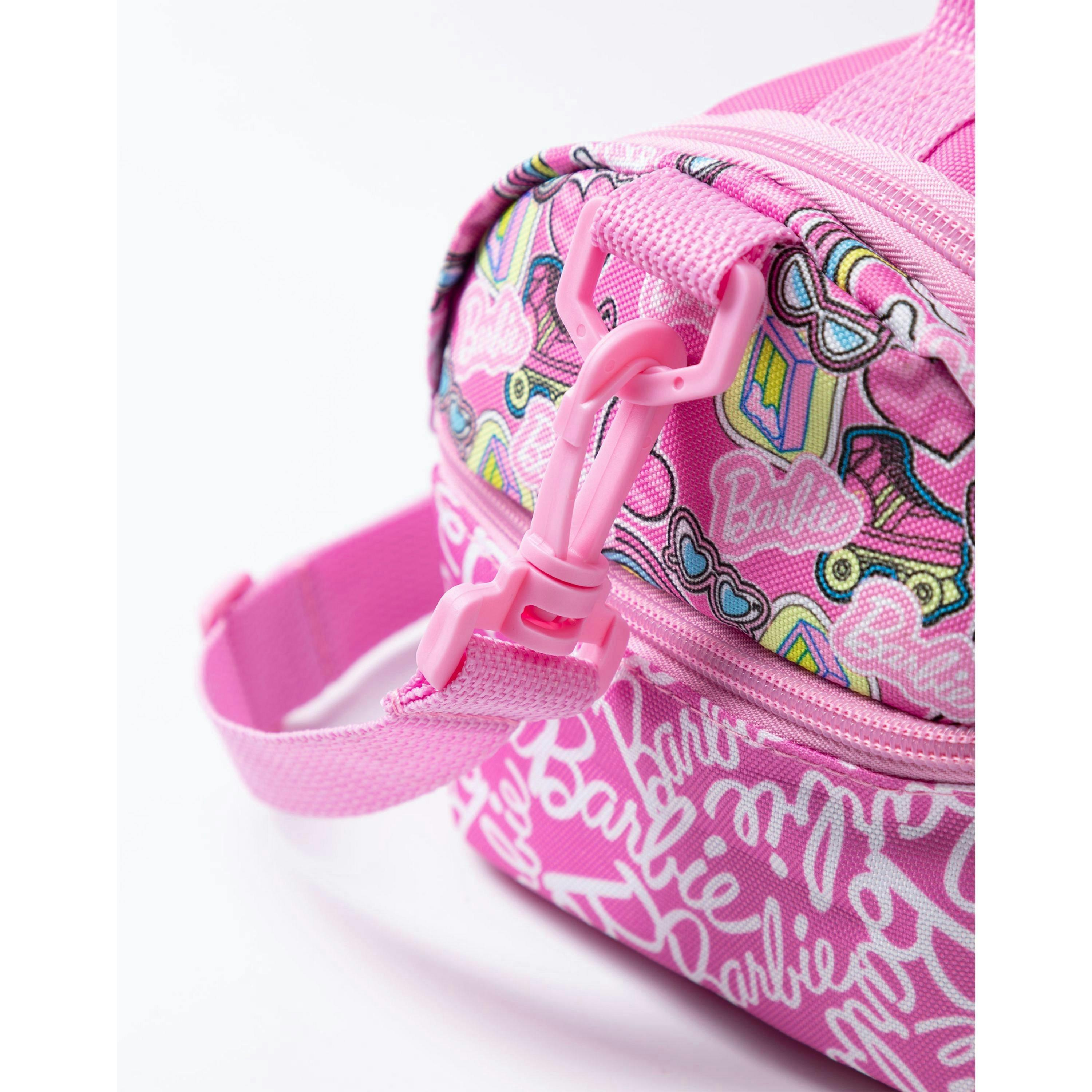 Barbie Girls Pink Stronger Together Lunch Bag Bottle and Snack Pot (One Size) by Vanilla Underground , view 4 of 6