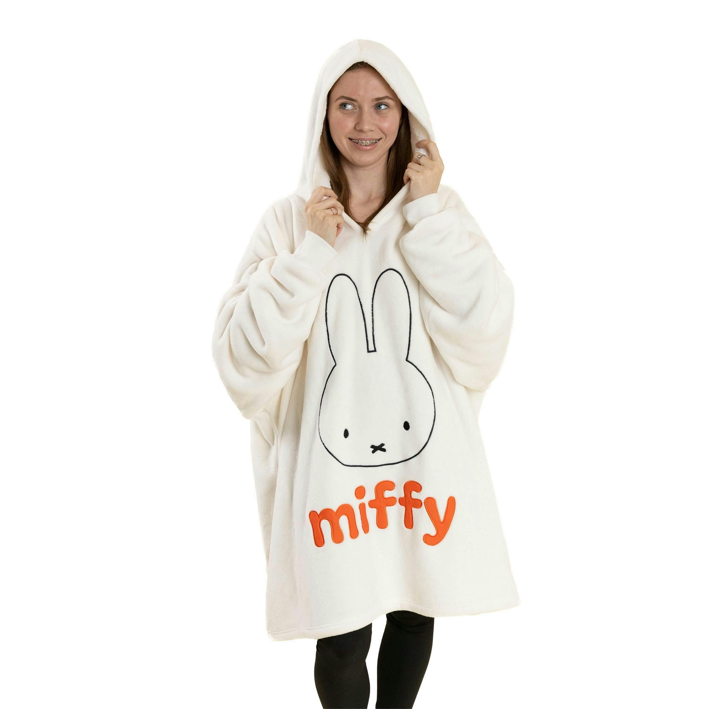 Miffy Womens White Face Blanket Hoodie (One Size) by Vanilla Underground , view 1 of 6