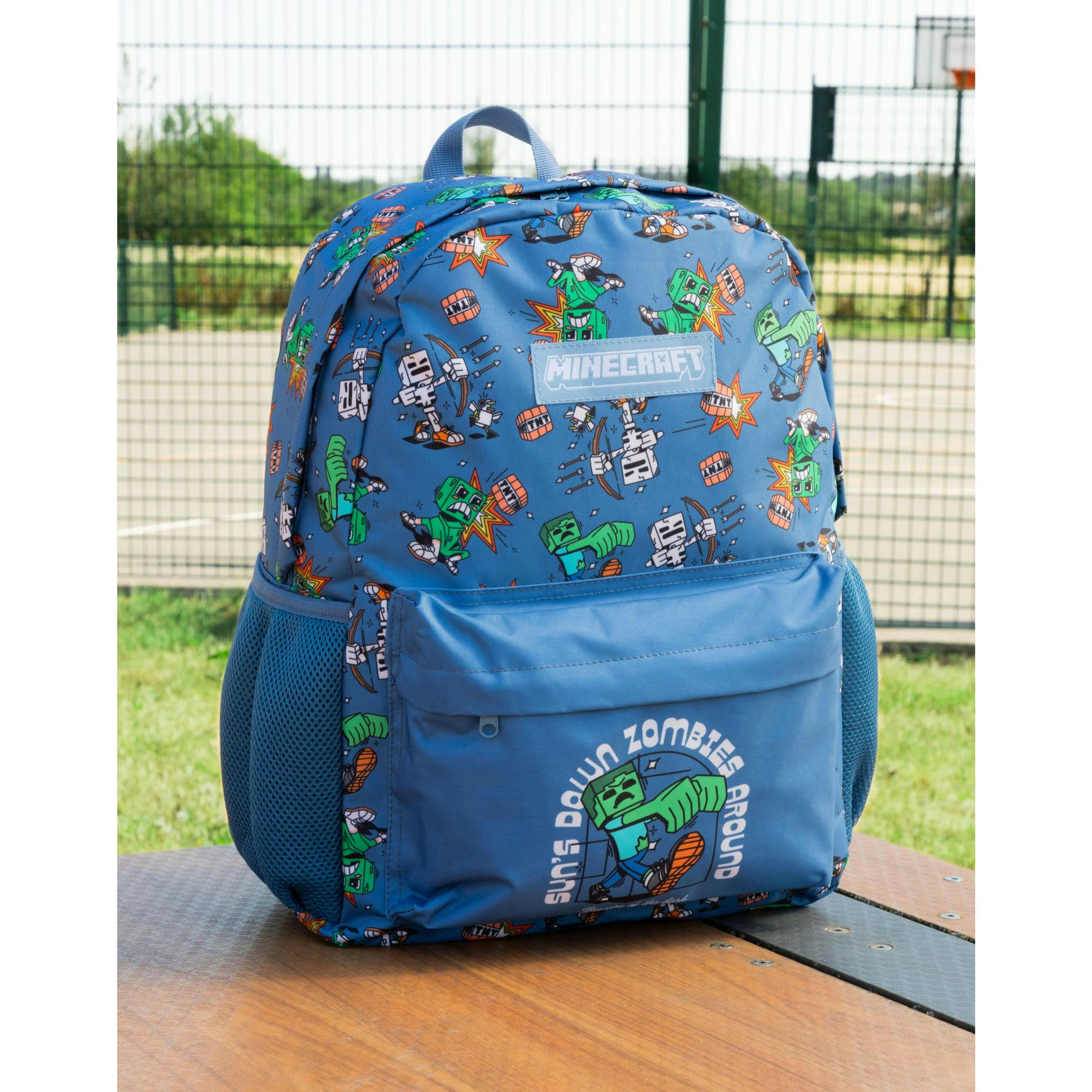 Minecraft Unisex Kids Blue Zombie Backpack (One Size) by Vanilla Underground , view 3 of 6