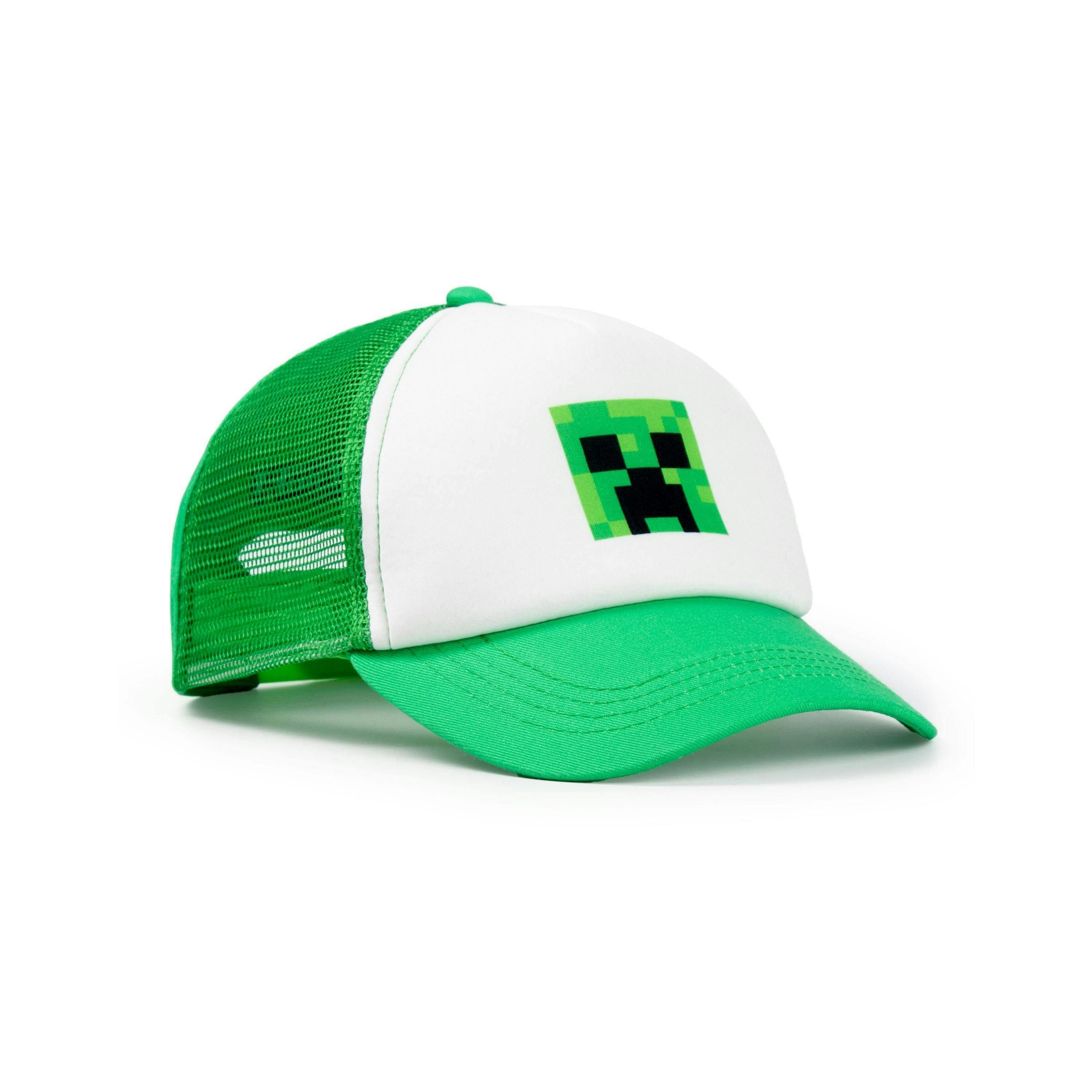 Minecraft Boys Green Creeper Snapback Curved Peak Cap (One Size) by Vanilla Underground , view 1 of 6
