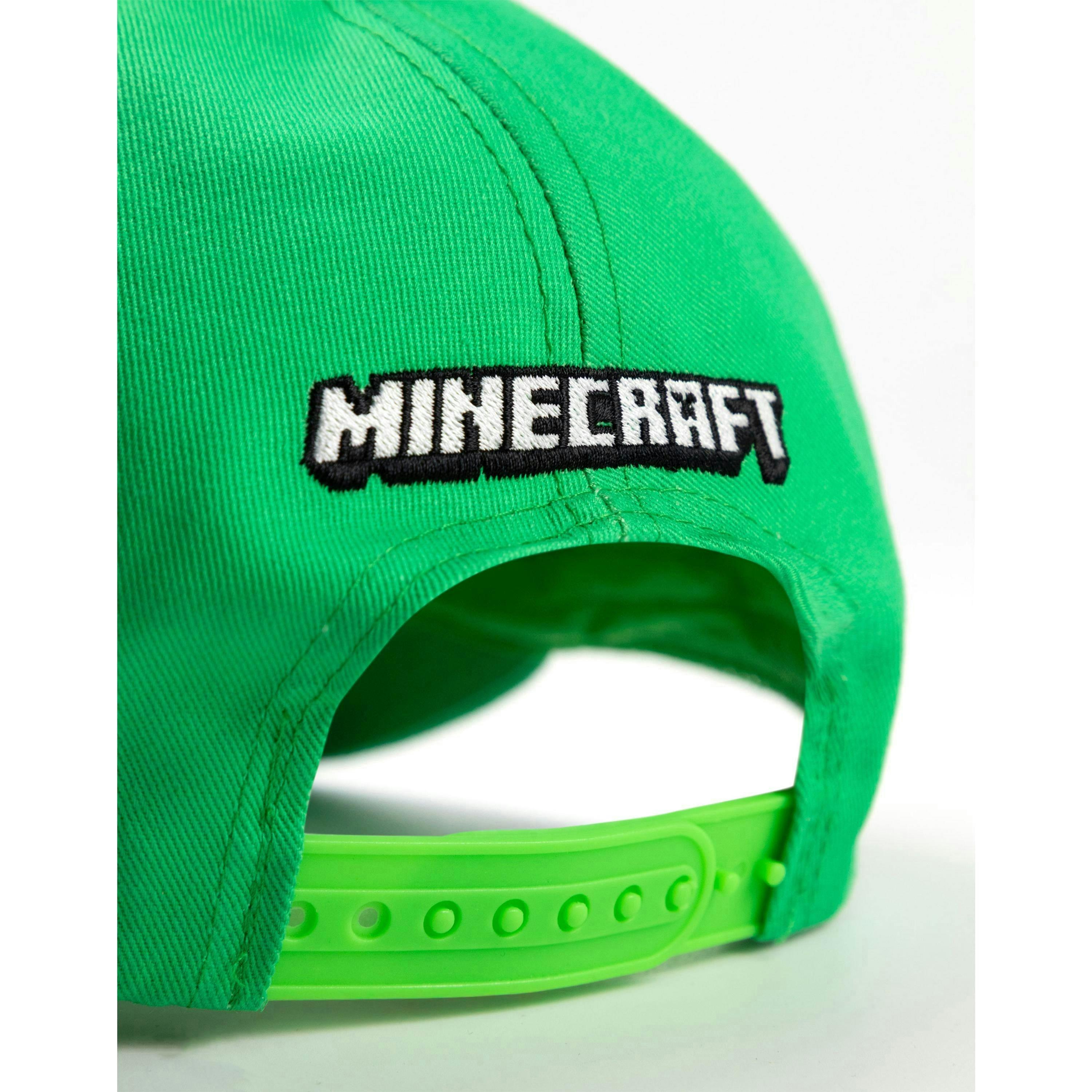 Minecraft Boys Green Creeper Snapback Curved Peak Cap (One Size) by Vanilla Underground , view 2 of 6