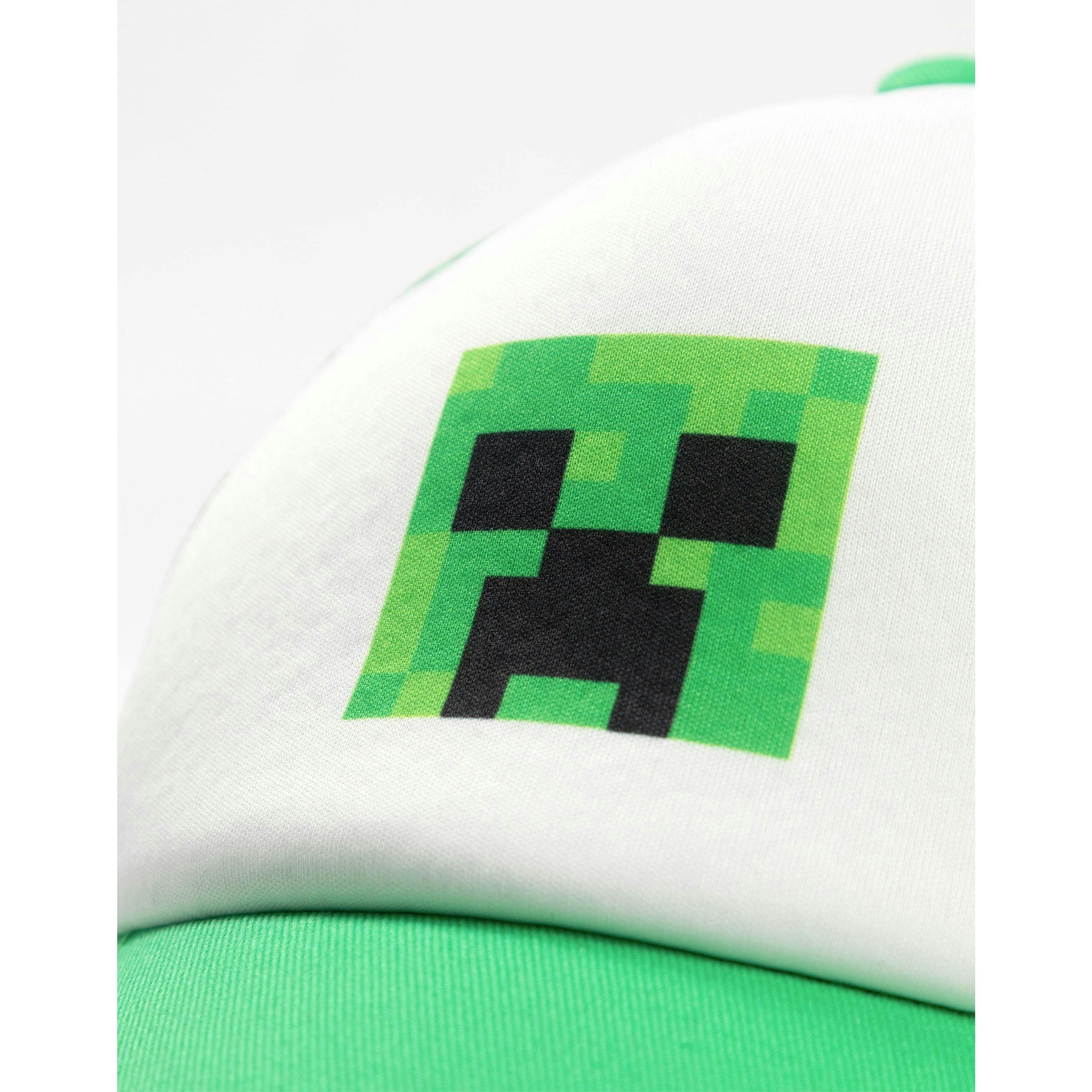 Minecraft Boys Green Creeper Snapback Curved Peak Cap (One Size) by Vanilla Underground , view 3 of 6